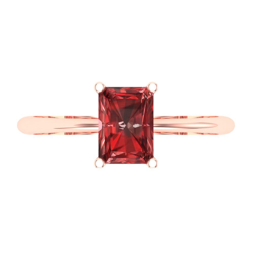 1.0 ct Natural VVS1 Red Garnet Solitaire Engagement Ring - 18K Rose Gold Wedding Band for Women | Perfect for Bridal, Promise, Anniversary & Special Occasions
