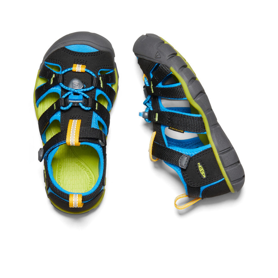 Little Kids' Seacamp II CNX Water Shoes | Black/Brilliant Blue | Beach, Pool & Outdoor Play Shoes for Toddlers & Preschoolers