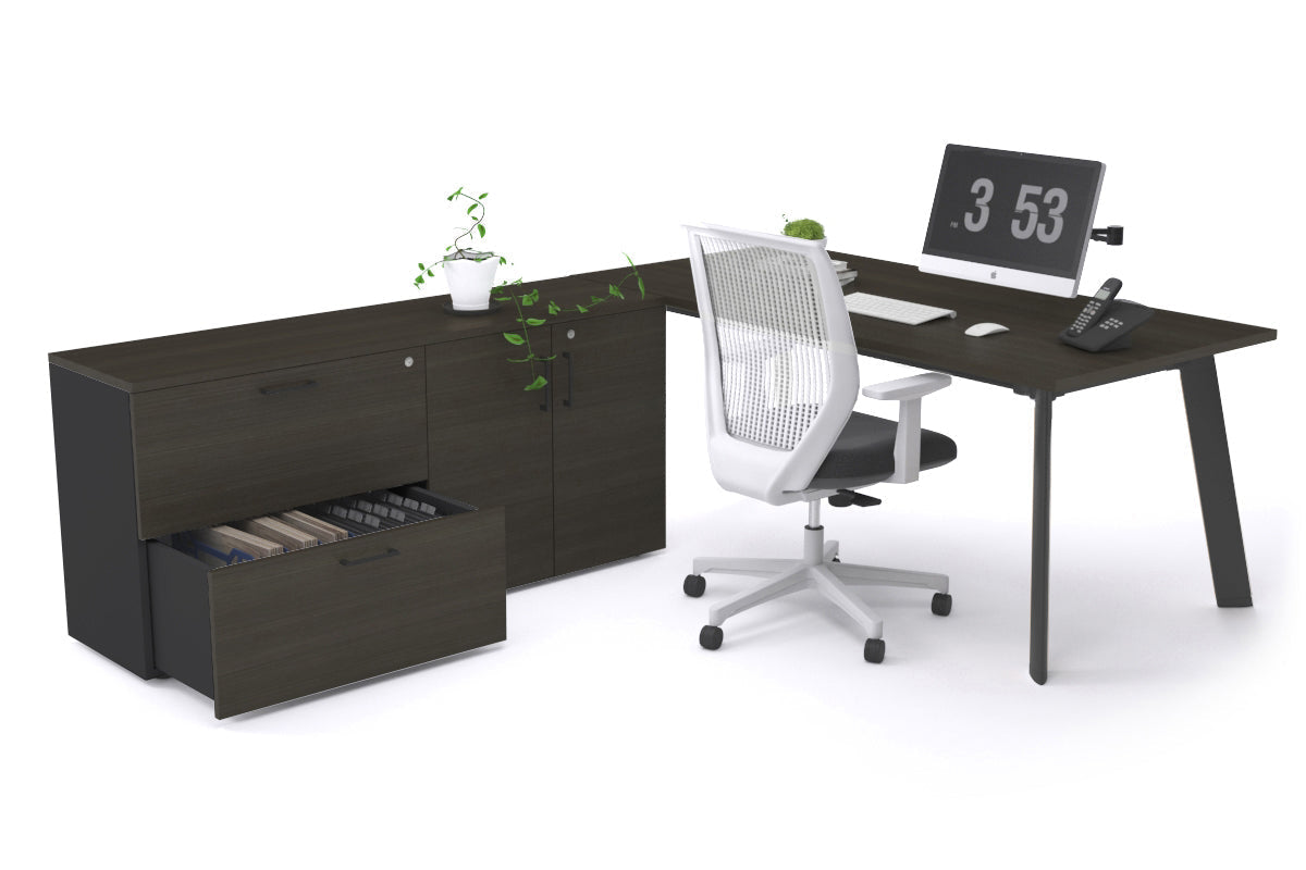 Switch Executive Setting With Uniform Spine Black Frame [1600L x 700W] - Premium Office Desk for Modern Workspace & Home Office