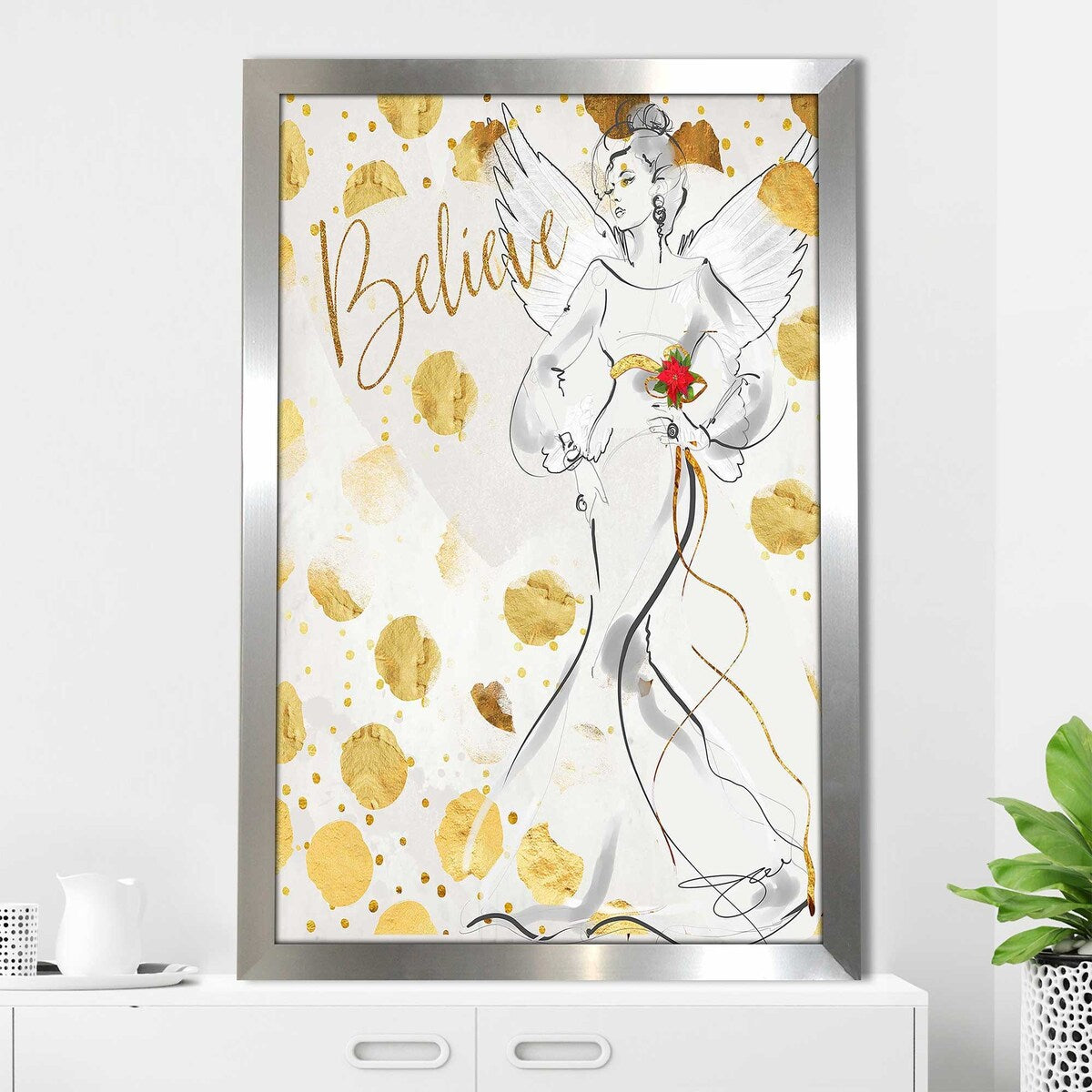 Jodi Print 'Angel Believe' Acrylic Wall Art - Inspirational Home Decor for Living Room, Bedroom & Office