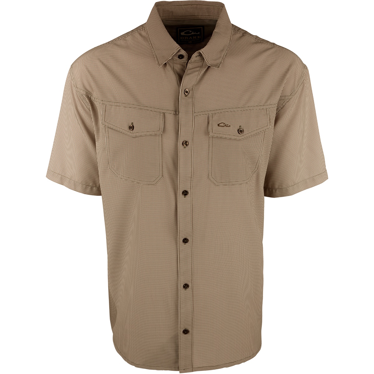 Men's Traveler's Check Short Sleeve Button Down Shirt - Lightweight Wrinkle-Resistant Casual Shirt for Business Travel & Summer Vacations