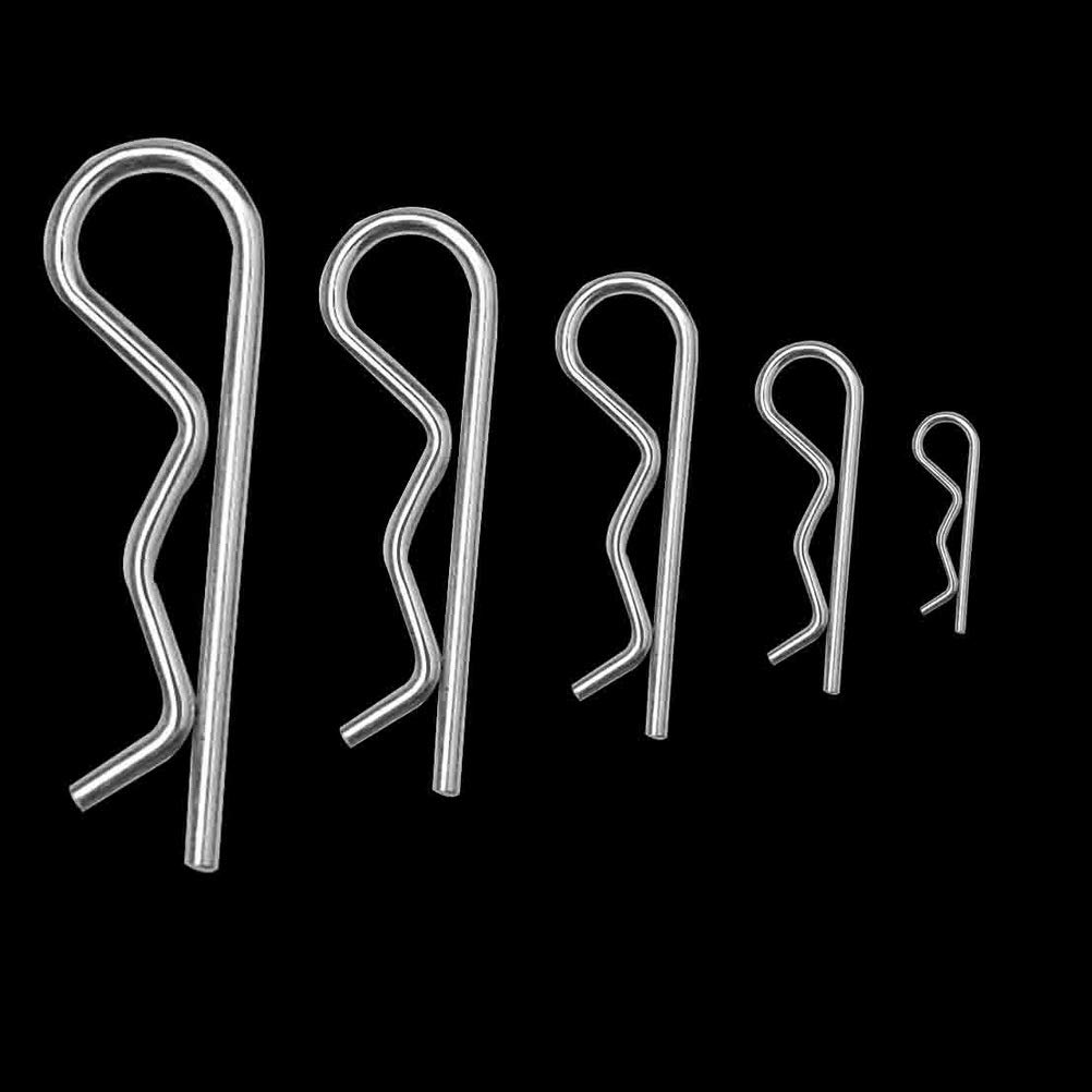 20 Pcs Heavy Duty Zinc Plated Cotter Pins & R Clips Assortment Kit - Spring Fastener Retaining Pins M1-M3 Sizes for Hitch Pin Lock Systems, Automotive, Machinery & DIY Projects