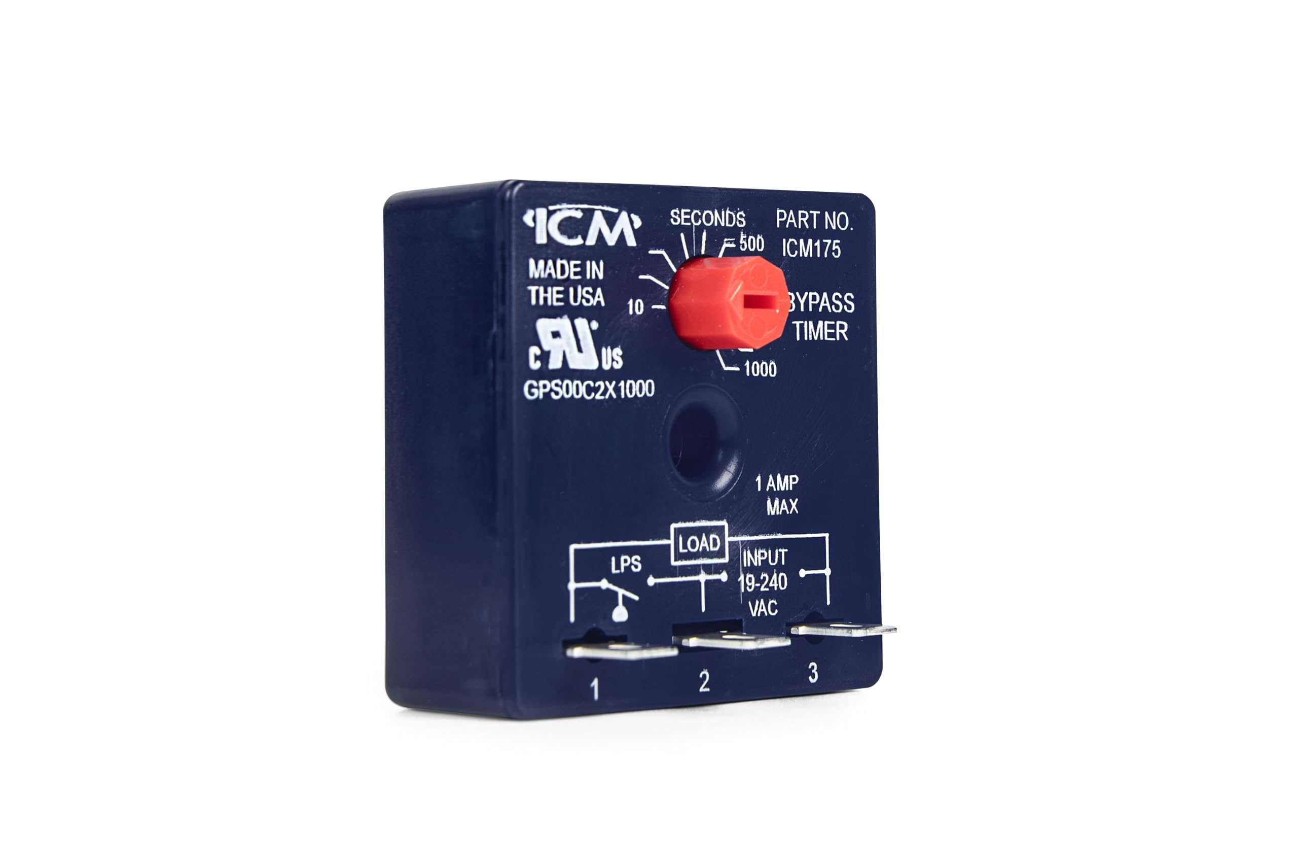 10-Pack ICM175 Time Delay Relay with Bypass Timer - Made in USA - Perfect for Industrial Automation, HVAC Systems, and Electrical Control Panels