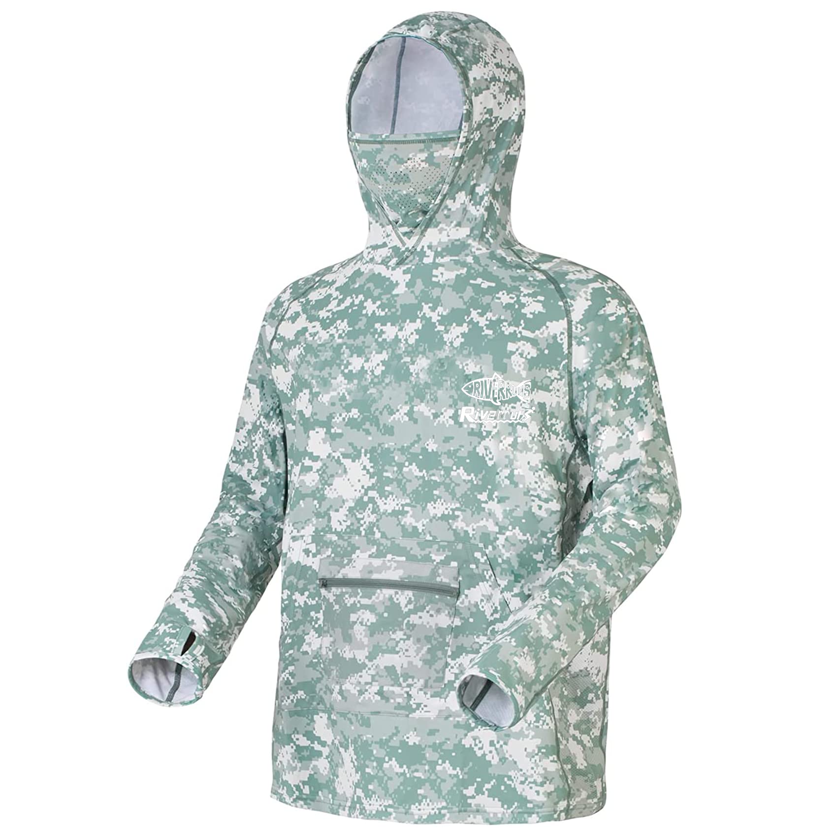 UPF 50+ Men's Fishing Hoodie with Sun Protection - Long Sleeve UV Shirt for Outdoor Fishing, Hiking & Water Sports