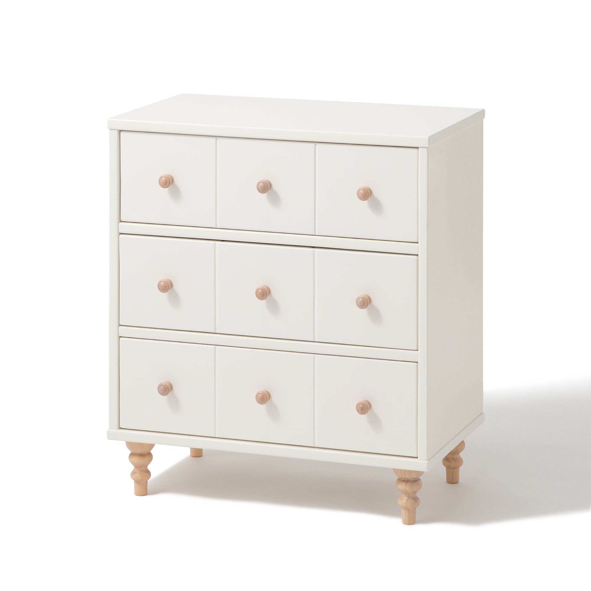 Lana Chest Low 2 White X Natural - Modern Coffee Table with Natural Wood Finish for Living Room, Bedroom & Office Decor