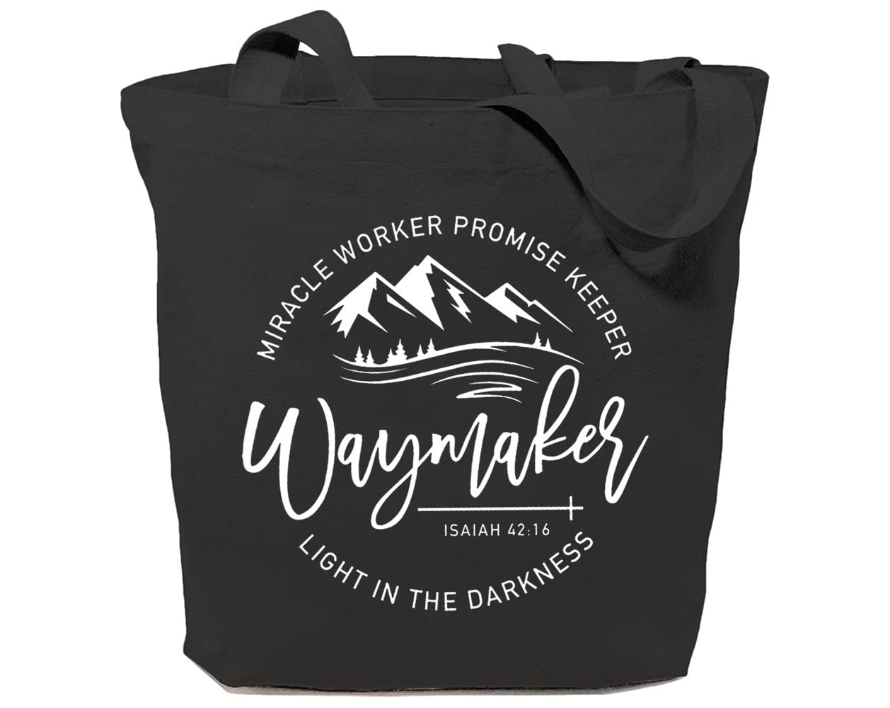 GXVUIS Waymaker Canvas Tote Bag for Women - Religious Bible Verse Reusable Grocery Shoulder Bag - Christian Gift for Church, Bible Study & Daily Use