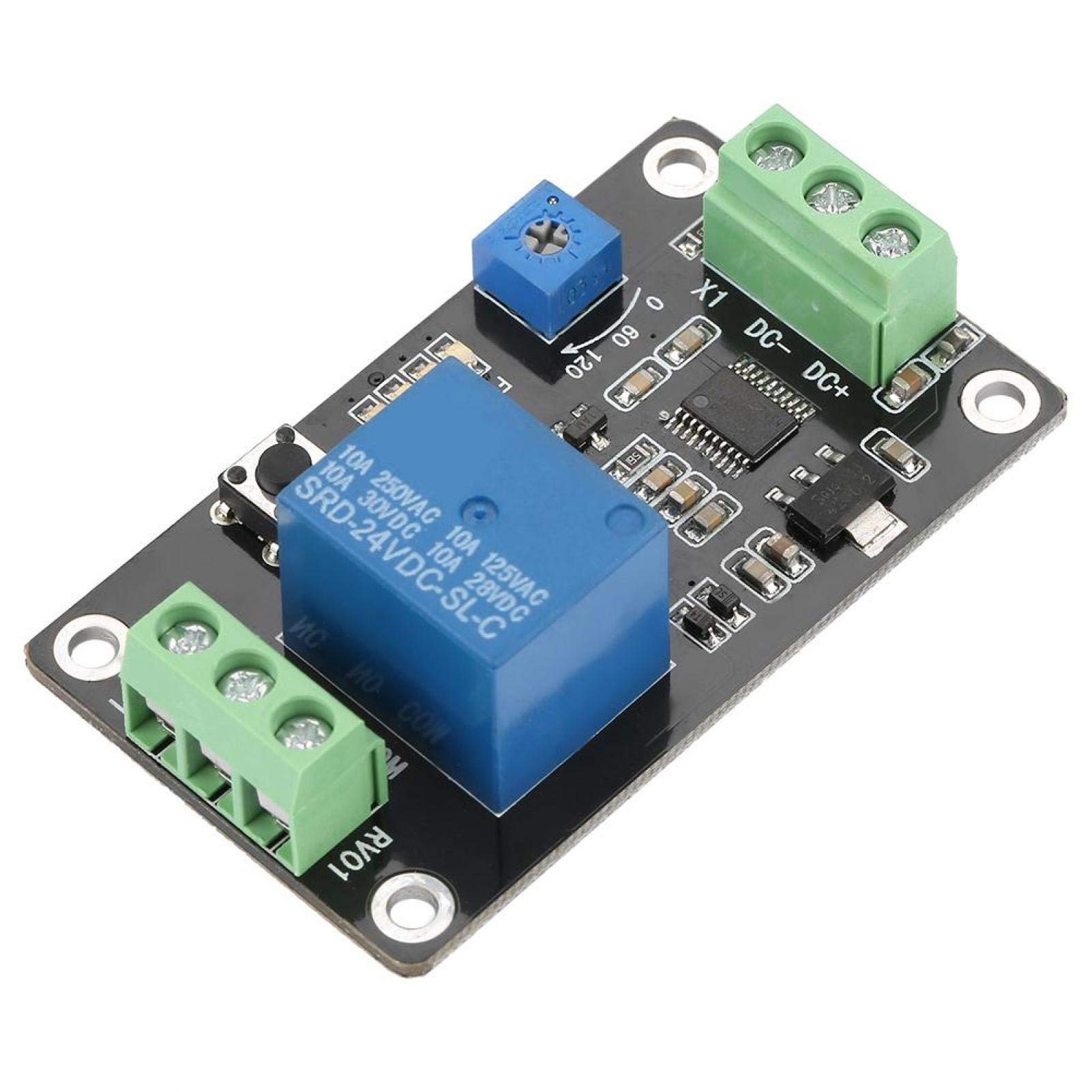 Timer Relay Switch - Adjustable Delay On/Off Self-Locking 555 Timer for DC Motors 5V 12V 24V (DC24V) - Perfect for Industrial Automation, Home Appliances & DIY Electronics Projects