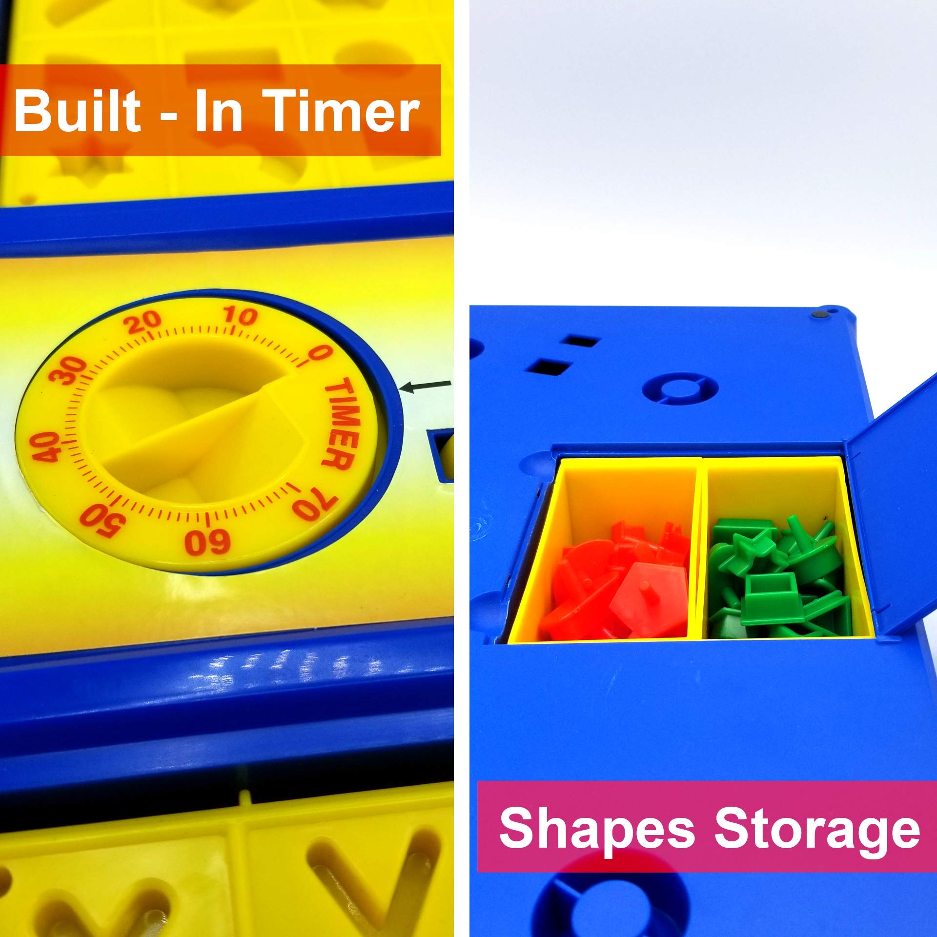 MUKIKIM Scramble - Fun Shape Matching Family Board Game for Kids & Adults | Fast-Paced Sorting Game with Timer | Solo or Multiplayer | Includes 12-Shape Junior Plates | Perfect for Family Game Night, Classroom Learning & Party Entertainment