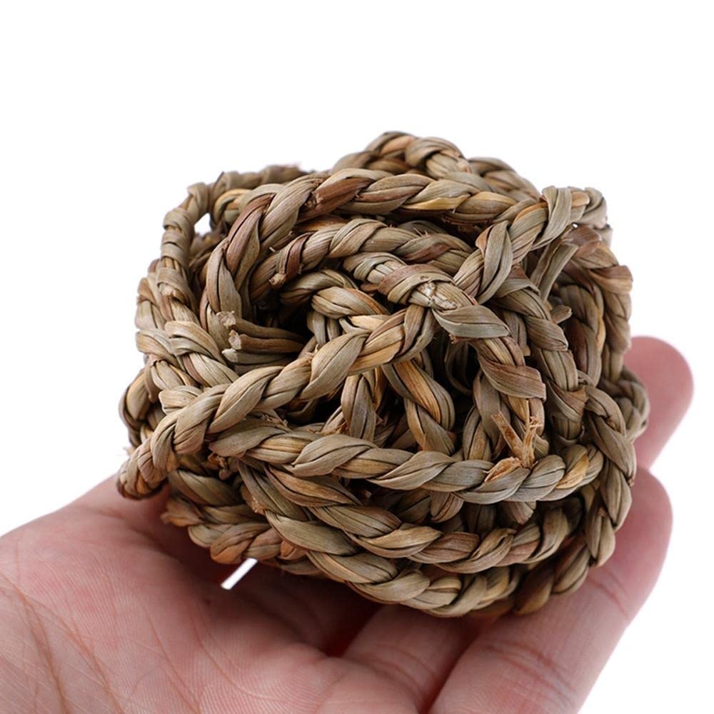Natural Rattan Chew Toys for Small Pets - Rolling Activity Balls for Rabbits, Chinchillas, Guinea Pigs & Hamsters | Safe Chewing Toy for Dental Health & Stress Relief - Perfect for Cage Playtime & Exercise