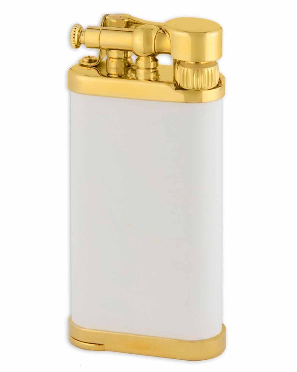 Premium Old Boy Pipe & Cigar Lighter - Gold Matte White Finish with Gift Box & Warranty | Perfect for Smoking Enthusiasts, Outdoor Adventures & Luxury Gifting
