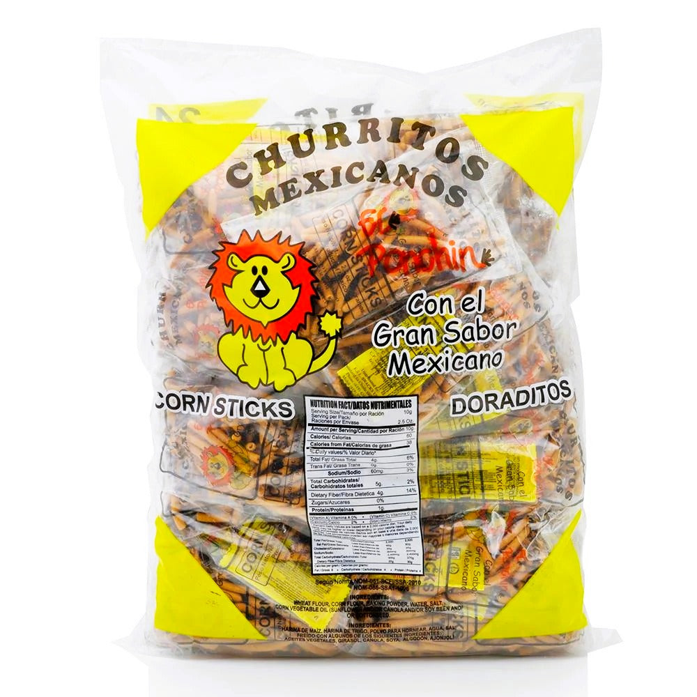 El Leon Churro Delgado - Authentic Mexican Churros (24 Count, Case Pack) | Perfect for Parties, Cinco de Mayo Celebrations & Dessert Lovers
