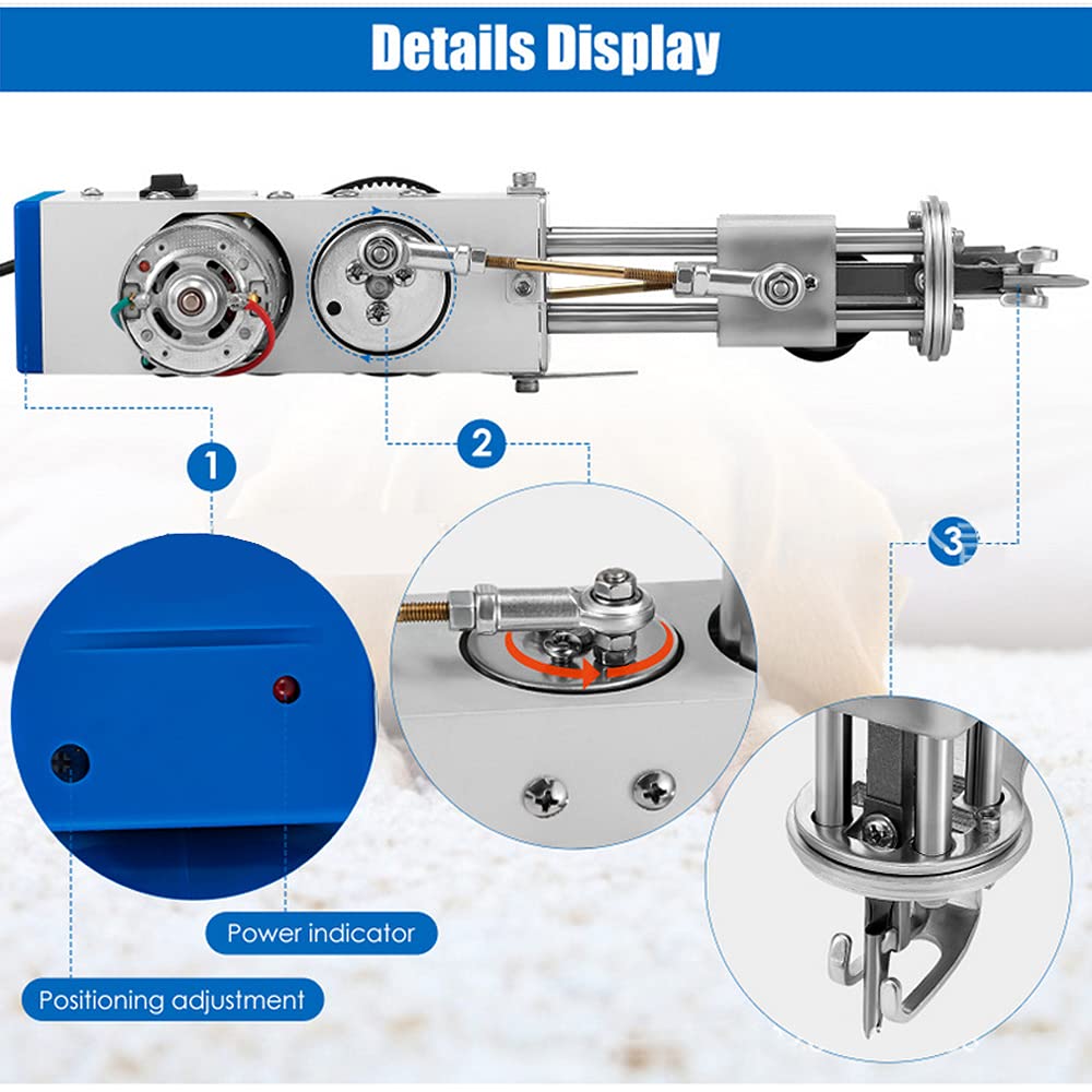 Electric Tufting Gun for Carpet Weaving - 100V-240V AC Cut Pile Carpet Loom Tool - DIY Rug Making & Home Decor Crafting