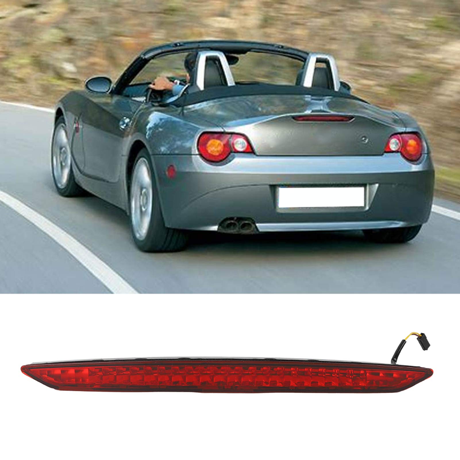 High-Quality Car Brake Light & Battery Disconnect Switch - 63256917378 Red Third Brake Light with Brass Power Cut Off Switch | Automotive Lighting Accessories for Enhanced Safety & Vehicle Security | Perfect for Off-Road, Racing & Classic Car Restoration