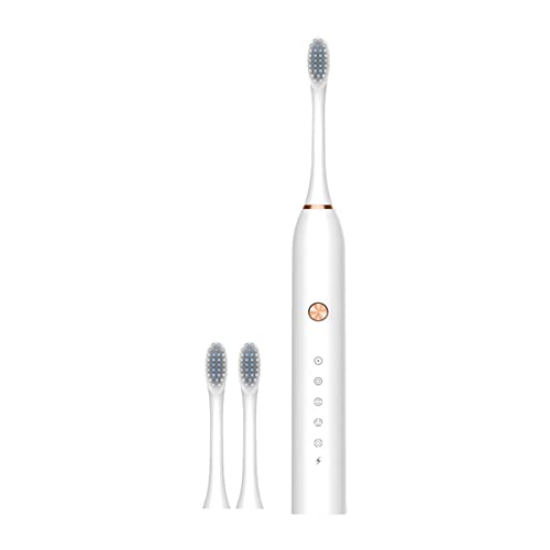 Simayixx Sonic Electric Toothbrush for Teeth Whitening - 5 Cleaning Modes, 2 Brush Heads, Portable USB Charging, Deep Clean for Fresh Breath & Healthier Gums - Perfect for Travel, Home & Office Use (White)