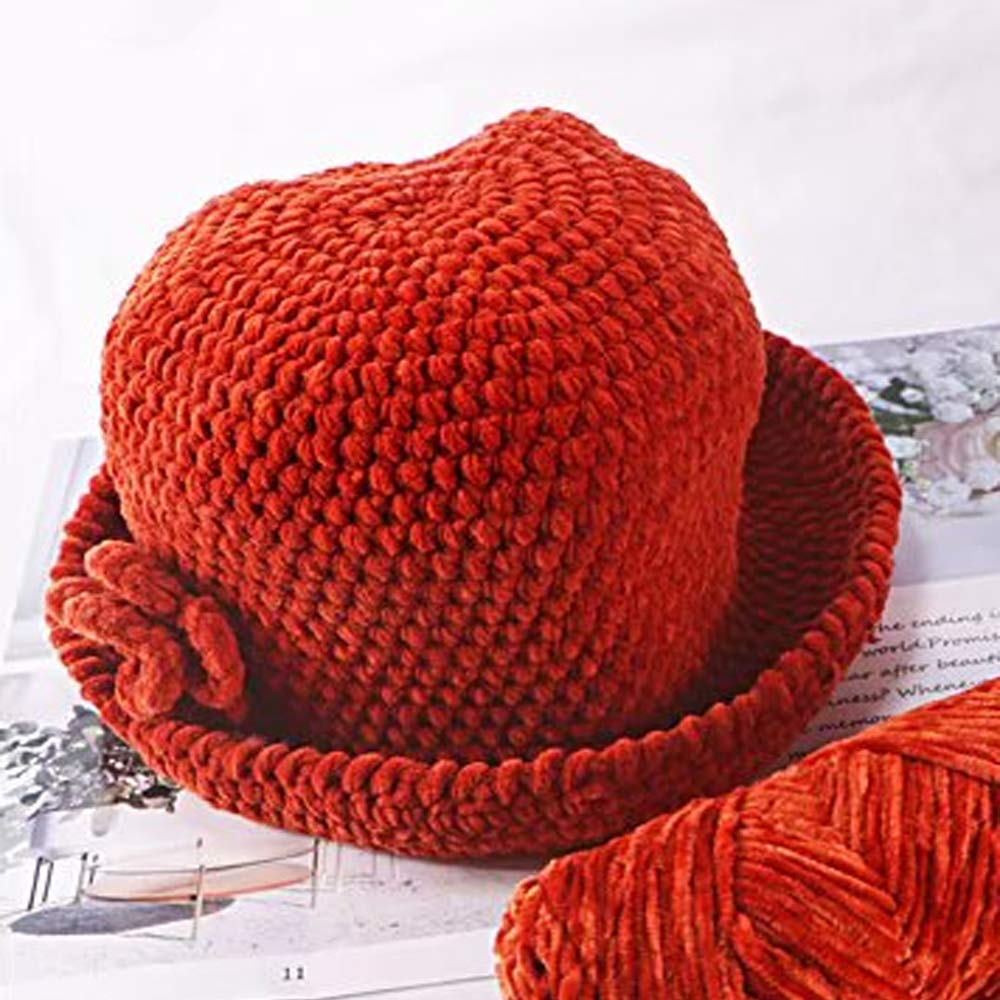Soft Chenille Velvet Yarn for Crochet & Knitting - Fluffy DIY Yarn for Sweaters, Scarves, Gloves (2 Rolls, 200g, Gold) | Perfect for Cozy Winter Accessories & Home Decor Projects