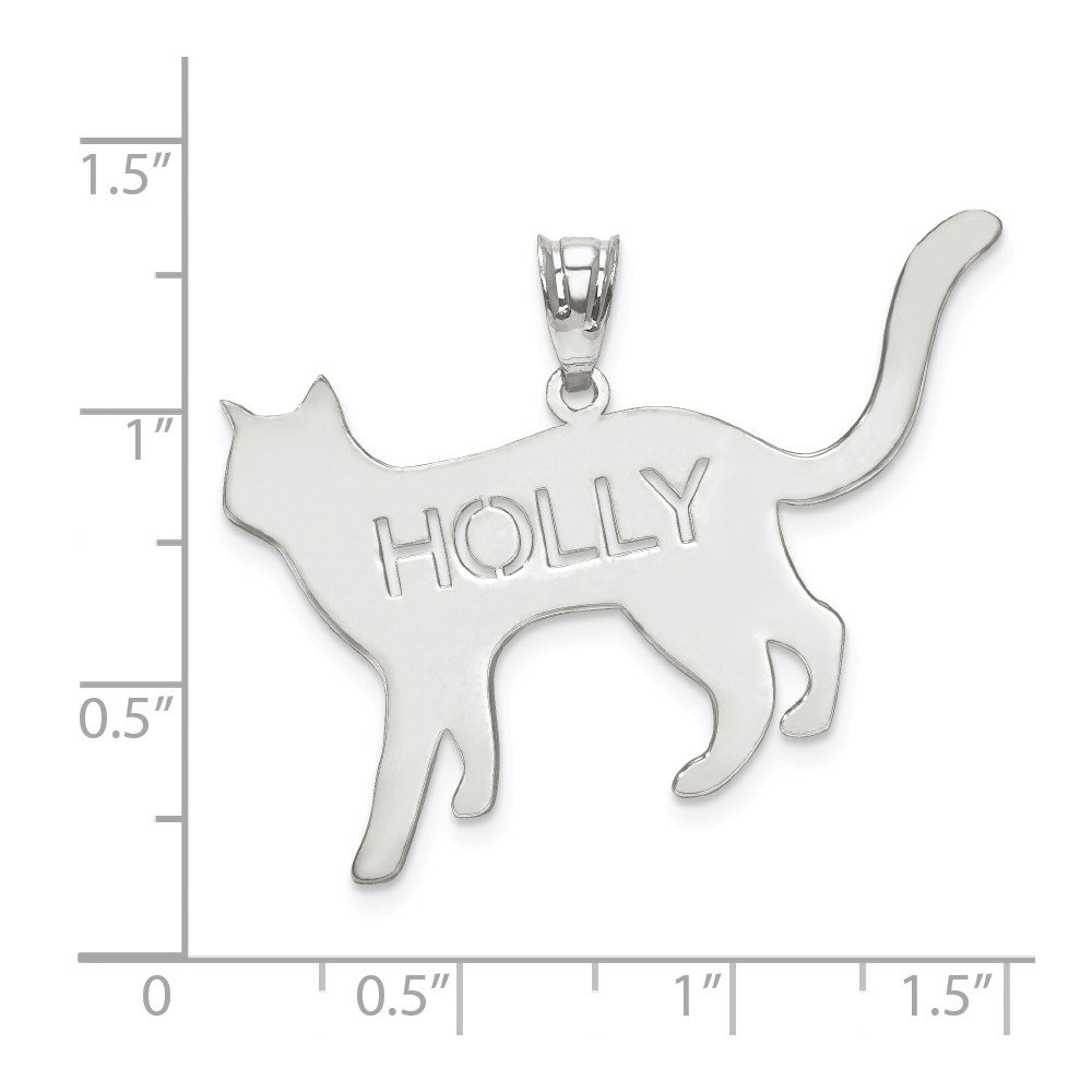 925 Sterling Silver Laser Cat Name Pendant Charm - Personalized Jewelry Gift for Cat Lovers - Perfect for Necklaces, Bracelets & Keychains
