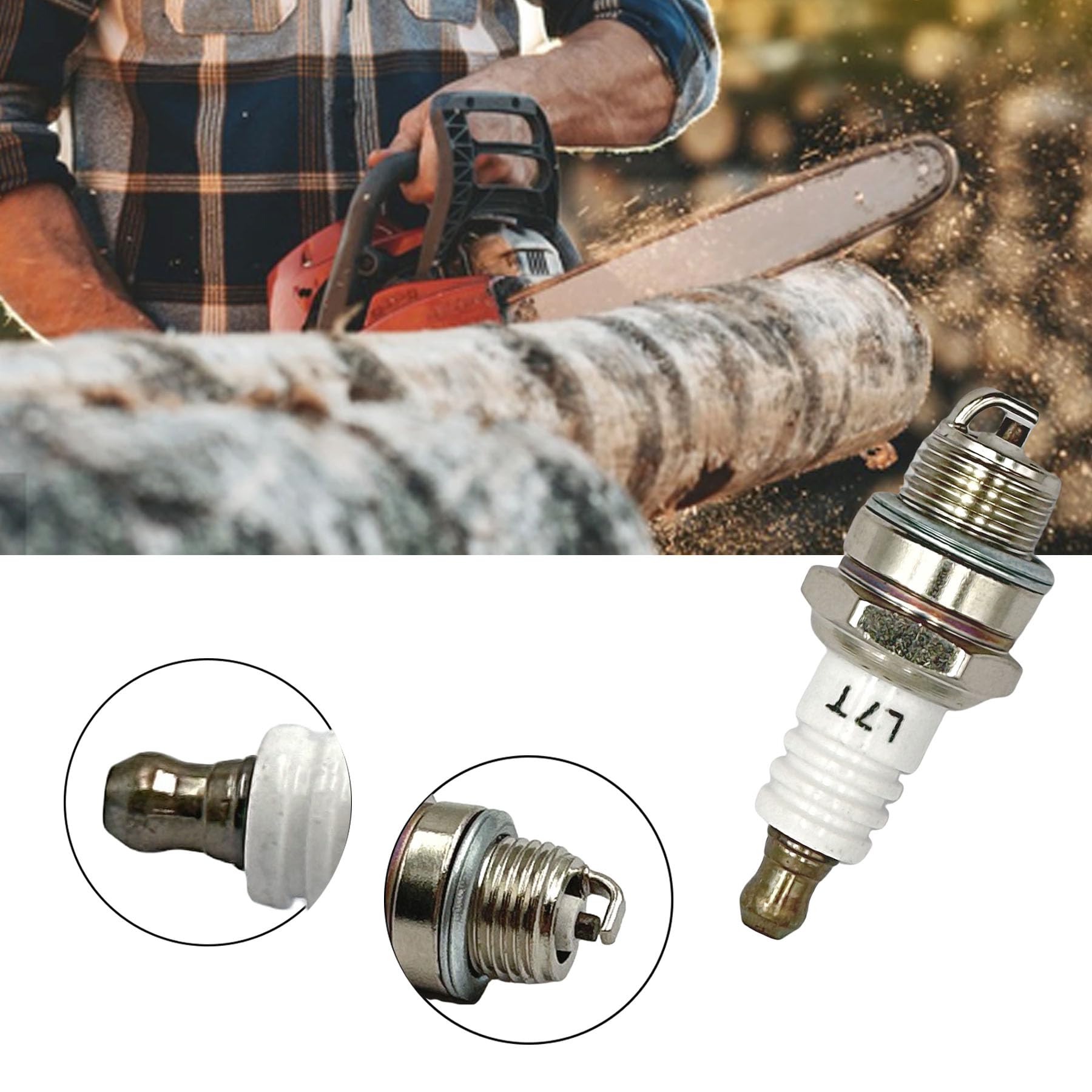 6pcs L7T Spark Plug - Compatible with NGK BPM7A CJ8 RCJ6Y RCJ7Y - Replacement for 2-Stroke Small Engines - Fits Echo, Husqvarna, Stihl, Kawasaki - Perfect for Blowers, Trimmers, Brushcutters, Chainsaws & Lawnmowers - Ideal for Outdoor Power Equipment Maintenance & Small Engine Repair