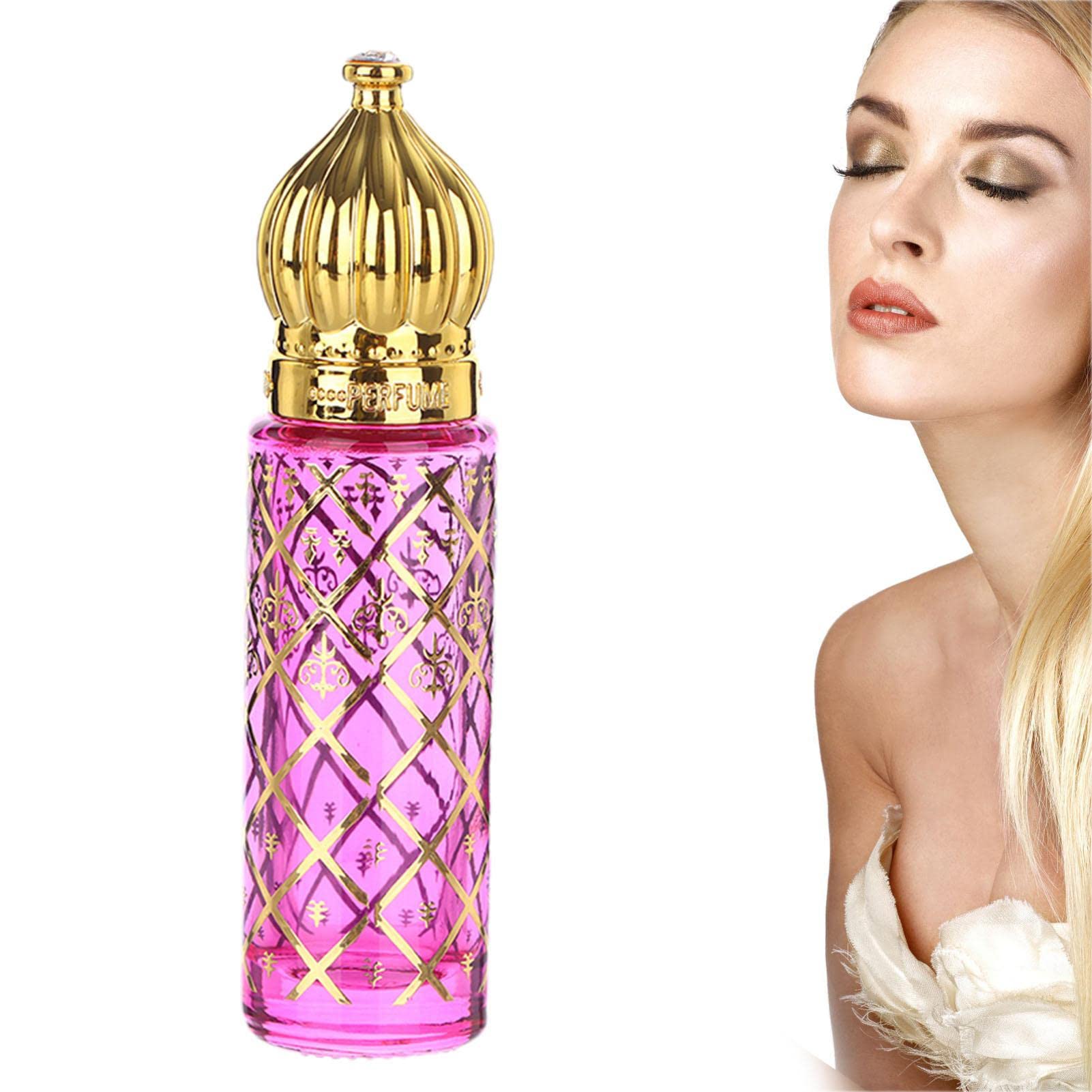 Vintage Roller Perfume Bottle - 8ml Empty Glass Perfume Bottle with Fancy Color Bronzing, Refillable Fragrance Oil Roller - Perfect for Travel, Gifts & DIY Essential Oils