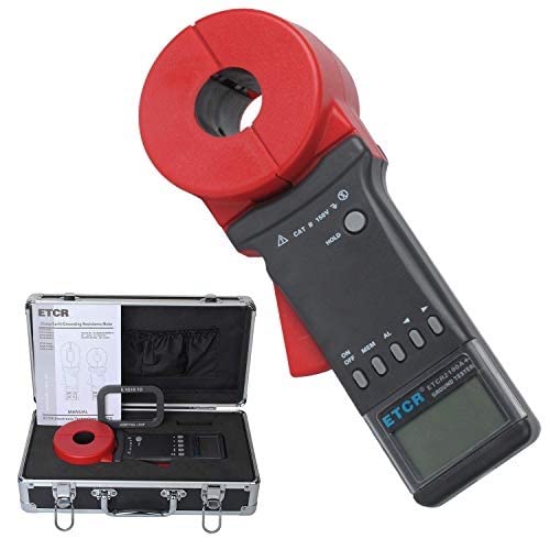 ETCR2100A+ Digital Ground Earth Resistance Clamp Meter Tester 0.01Ω-200Ω - Perfect for Electrical Maintenance, Industrial Safety Testing & Power System Monitoring