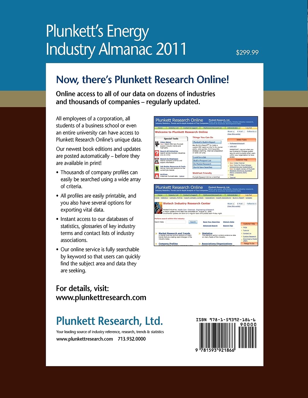 Plunkett's Energy Industry Almanac 2011: Comprehensive Market Research, Statistics, Trends & Top Companies in Energy Sector | Business Reference for Investors, Analysts & Energy Professionals