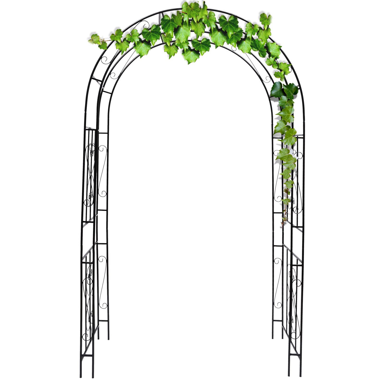Black Metal Wedding Arch Backdrop Stand - Garden Arbor Pergola Trellis for Outdoor Weddings, Parties & Climbing Plants | Perfect for Ceremony Decor, Photo Backdrops & Garden Landscaping (Style 1)