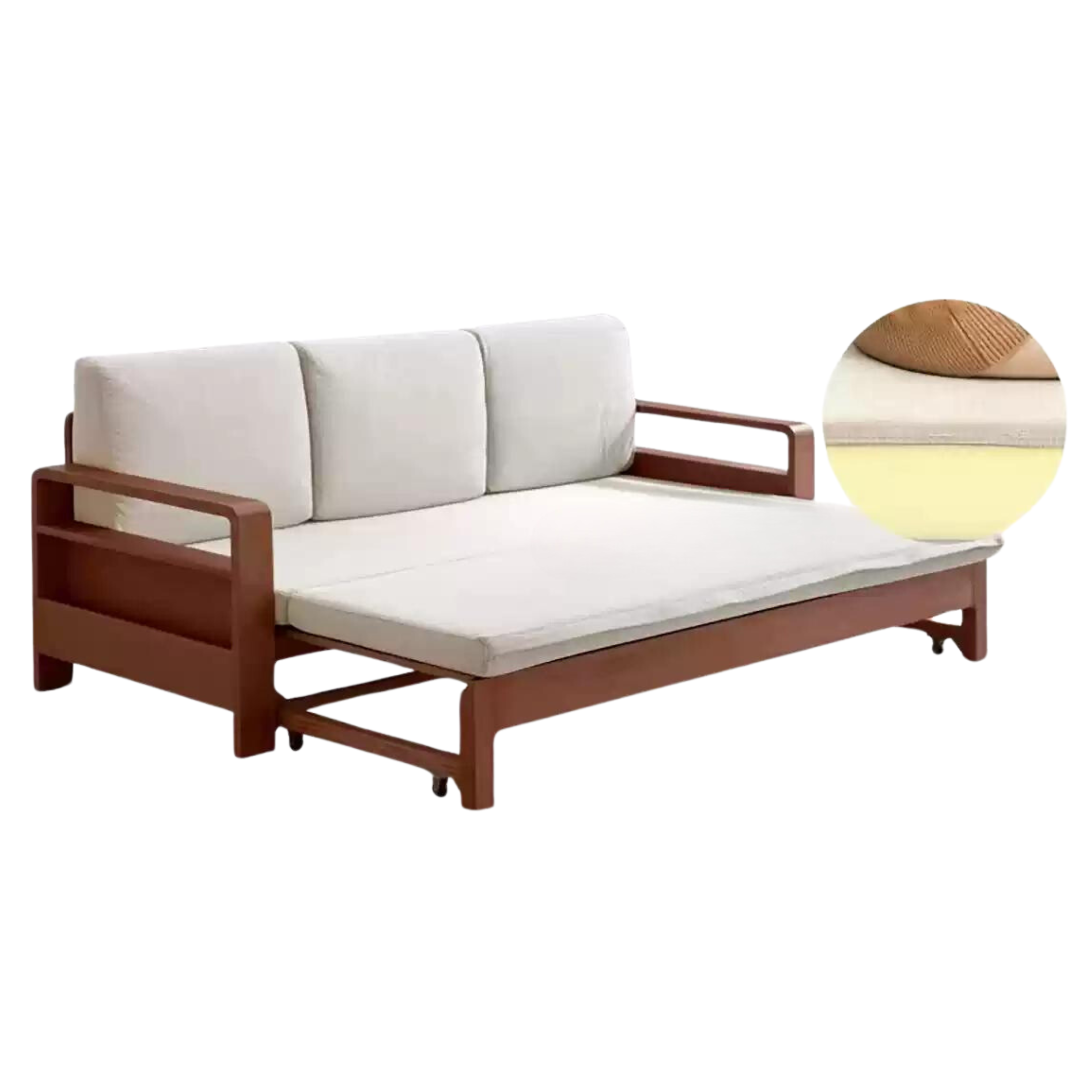 Oak & Beech Folding Multi-Functional Storage Sofa Bed - Convertible Guest Bed with Hidden Storage for Small Spaces, Living Rooms & Apartments