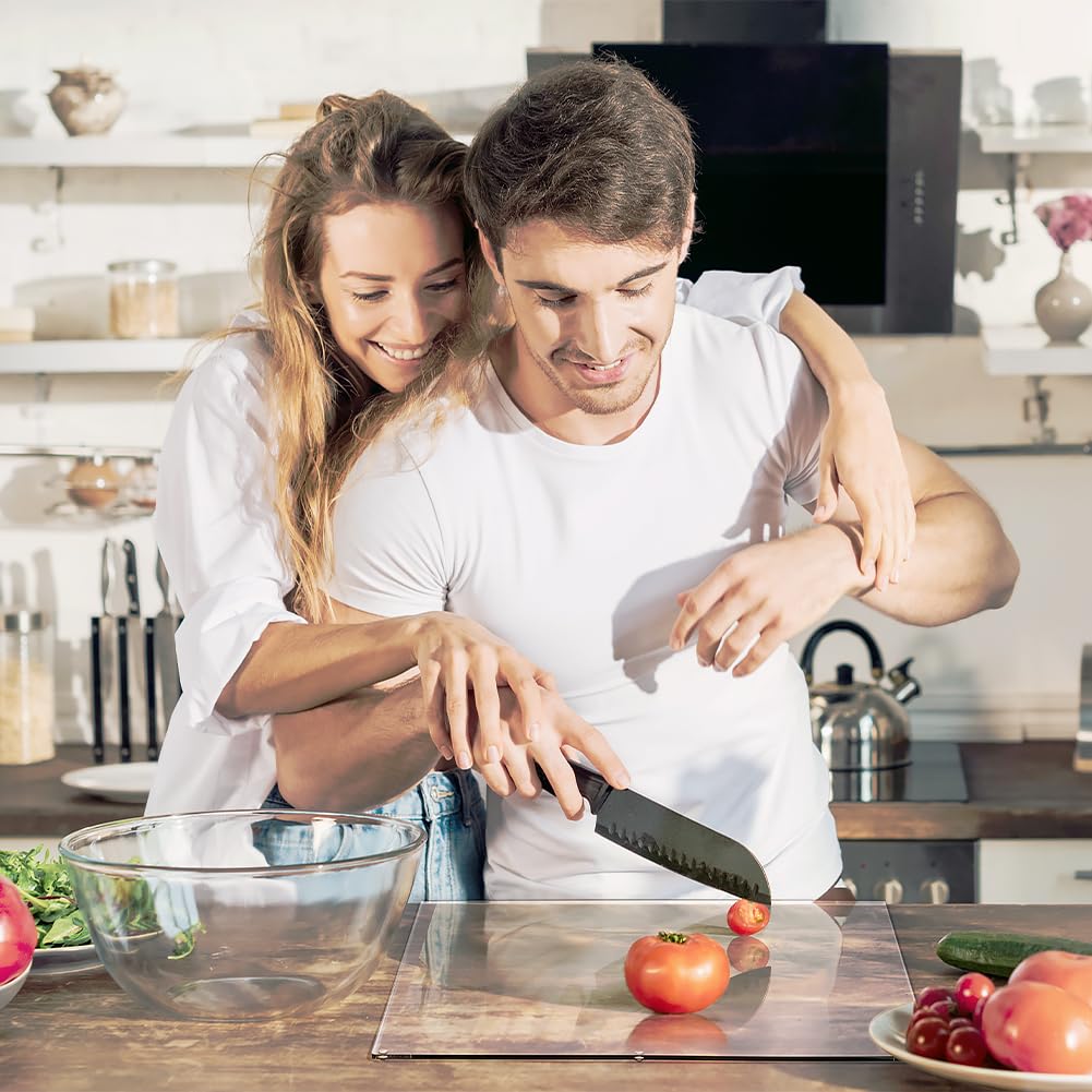 18x16 Inch Clear Acrylic Non-Slip Cutting Board with Counter Lip - Large Kitchen Chopping Board for Countertops, Food Prep & Decor - Perfect Housewarming Gift for New Homes (Ideal for Meal Prep, Entertaining & Daily Cooking)
