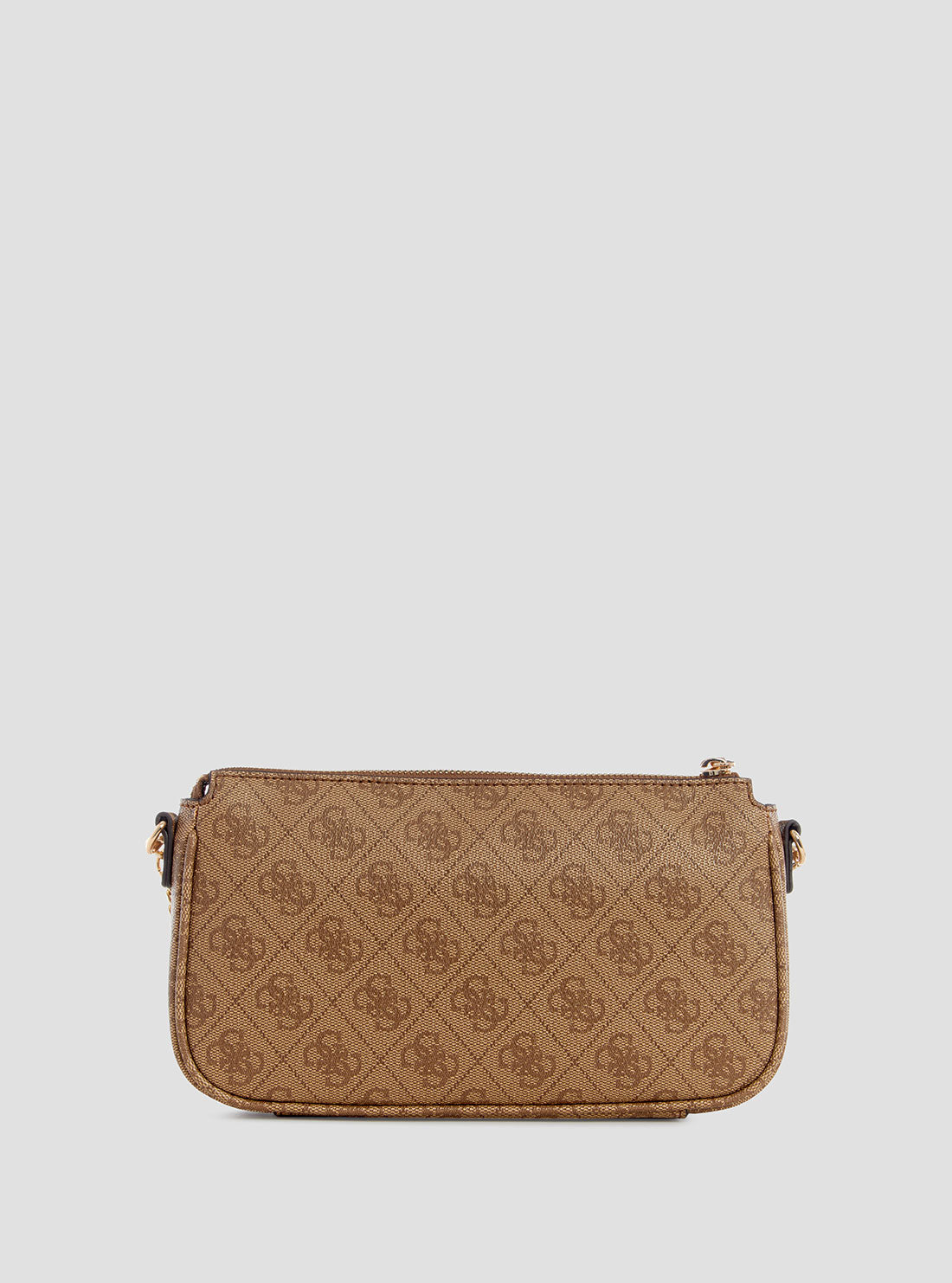 Stylish Brown Leather Logo Pouch Crossbody Bag for Women - Perfect for Travel, Shopping & Everyday Use