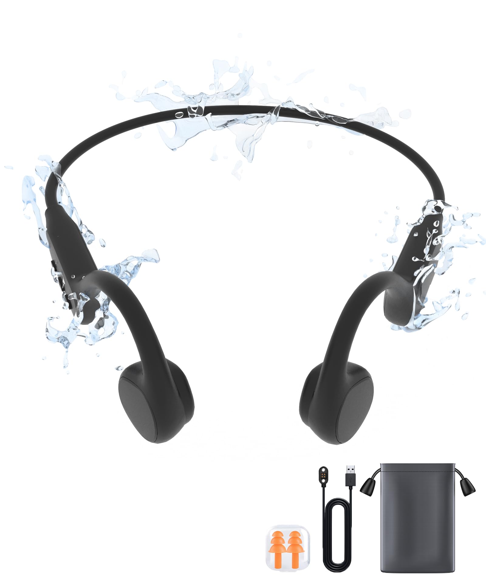 Wireless Bone Conduction Headphones Bluetooth 5.3 with IPX8 Waterproof - Perfect for Swimming, Running, Cycling & Driving - Sweatproof Open-Ear Sport Headset for Gym, Workout & Outdoor Activities
