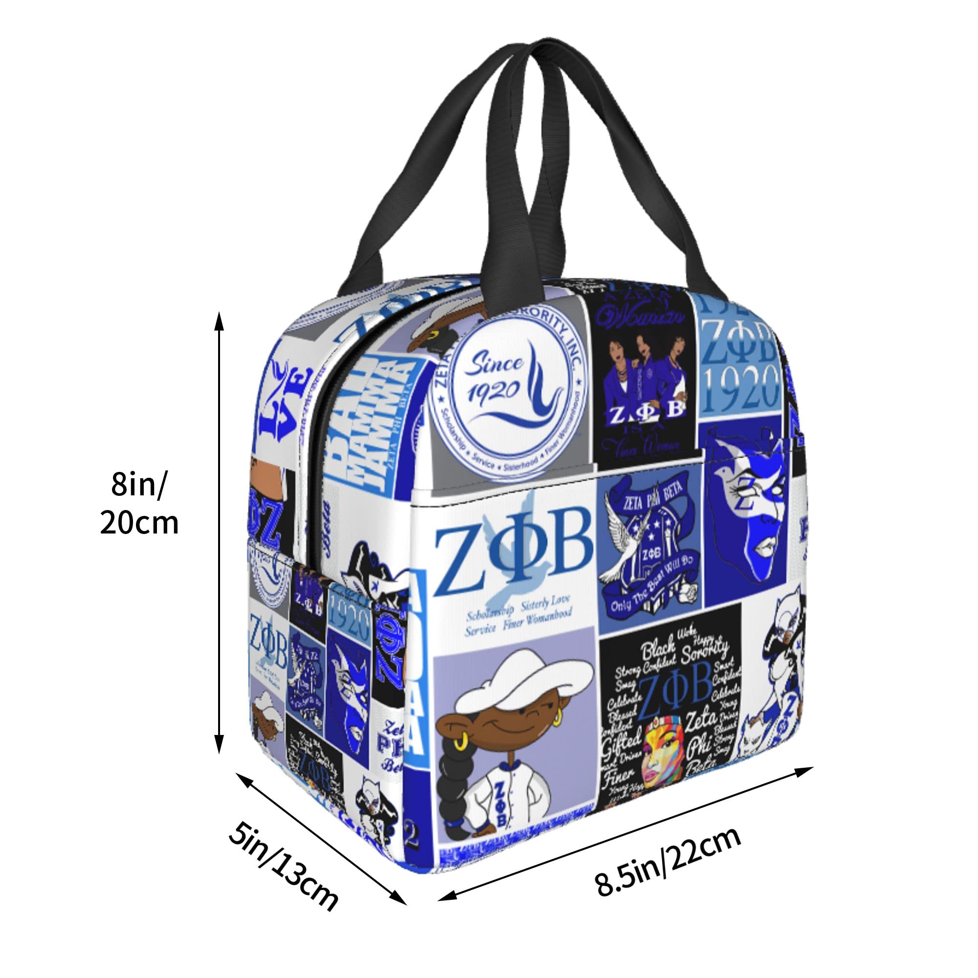SOMIK Insulated Lunch Bag for Women & Girls - Leak Proof Thermal Tote with Cute Design to Keep Food Fresh - Perfect for Office, Work, Picnic, Hiking, Beach & School Lunch (A2)