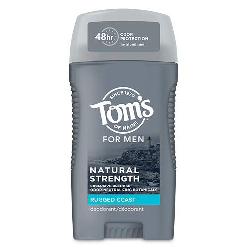Tom's of Maine Natural Strength Rugged Coast Deodorant for Men - 2.7 oz | Aluminum-Free, Long-Lasting Protection | Ideal for Outdoor Activities & Daily Freshness