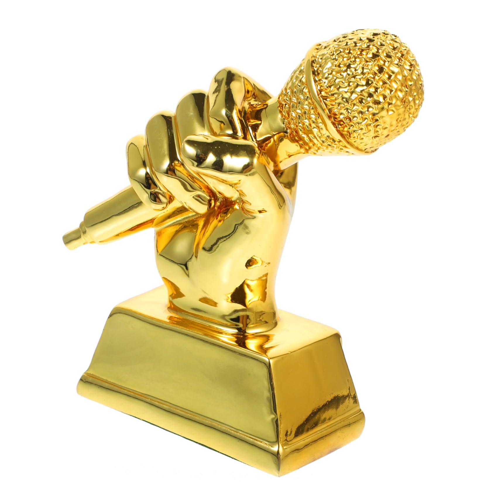 Milisten 2-Pack Golden Microphone Trophy Awards - Mini Microphone Party Favors, Radio & Music Voice Prize Toys for Karaoke Nights, Talent Shows & Award Ceremonies