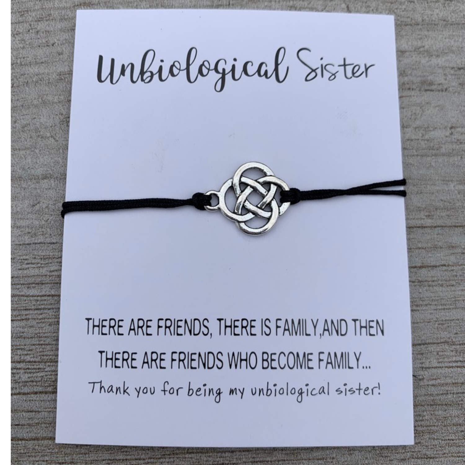 Unbiological Sister Charm Bracelet - Soul Sister & Best Friend Infinity Bracelet, Adjustable BFF Gift for Women & Teens, Perfect for Birthdays, Anniversaries, and Everyday Wear
