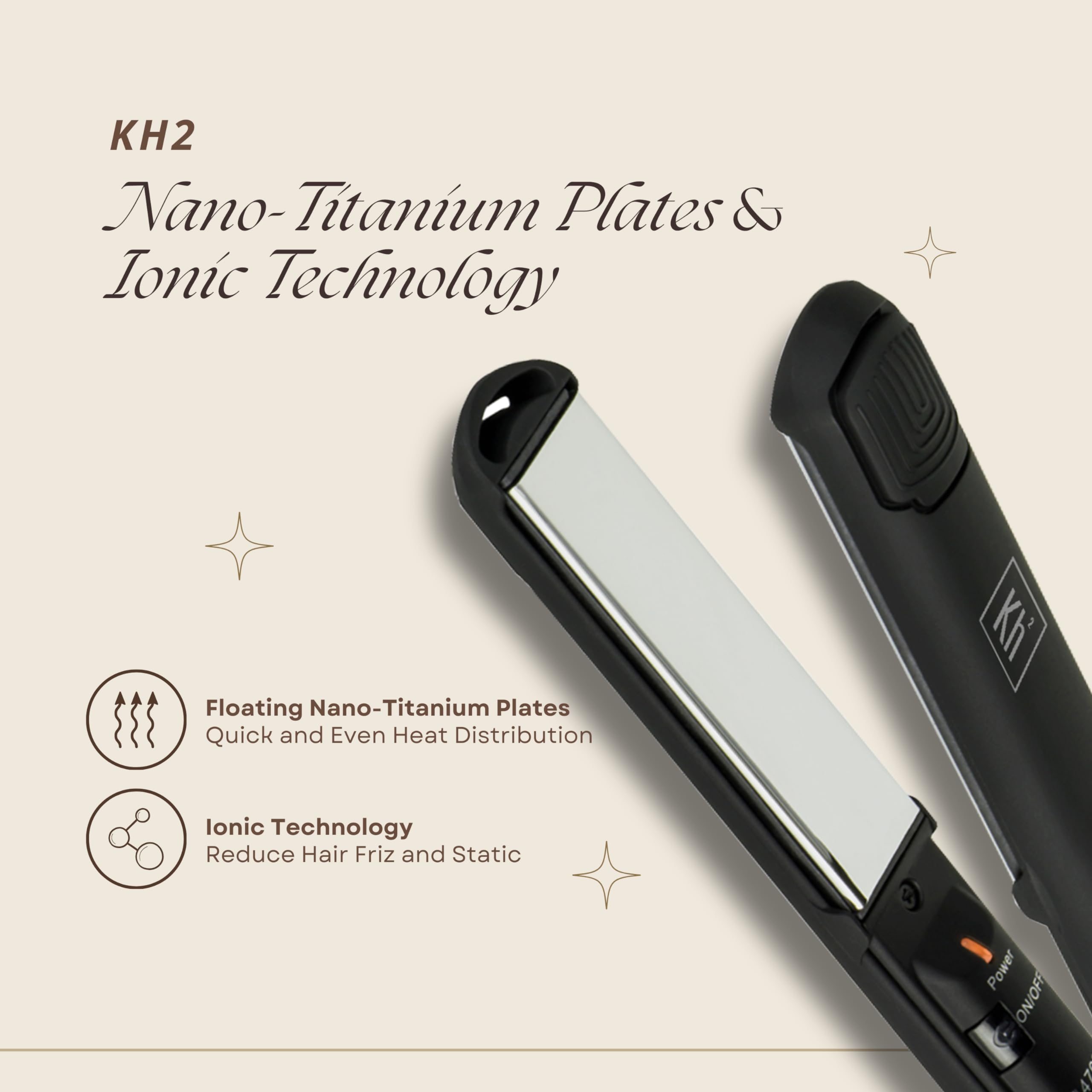 Professional Titanium Flat Iron Hair Straightener & Curler 2-in-1 - Frizz Control Styling Tool for All Hair Types | One Pass Straightening & Curling | Perfect Gift for Women, Travel, Salon & Home Use