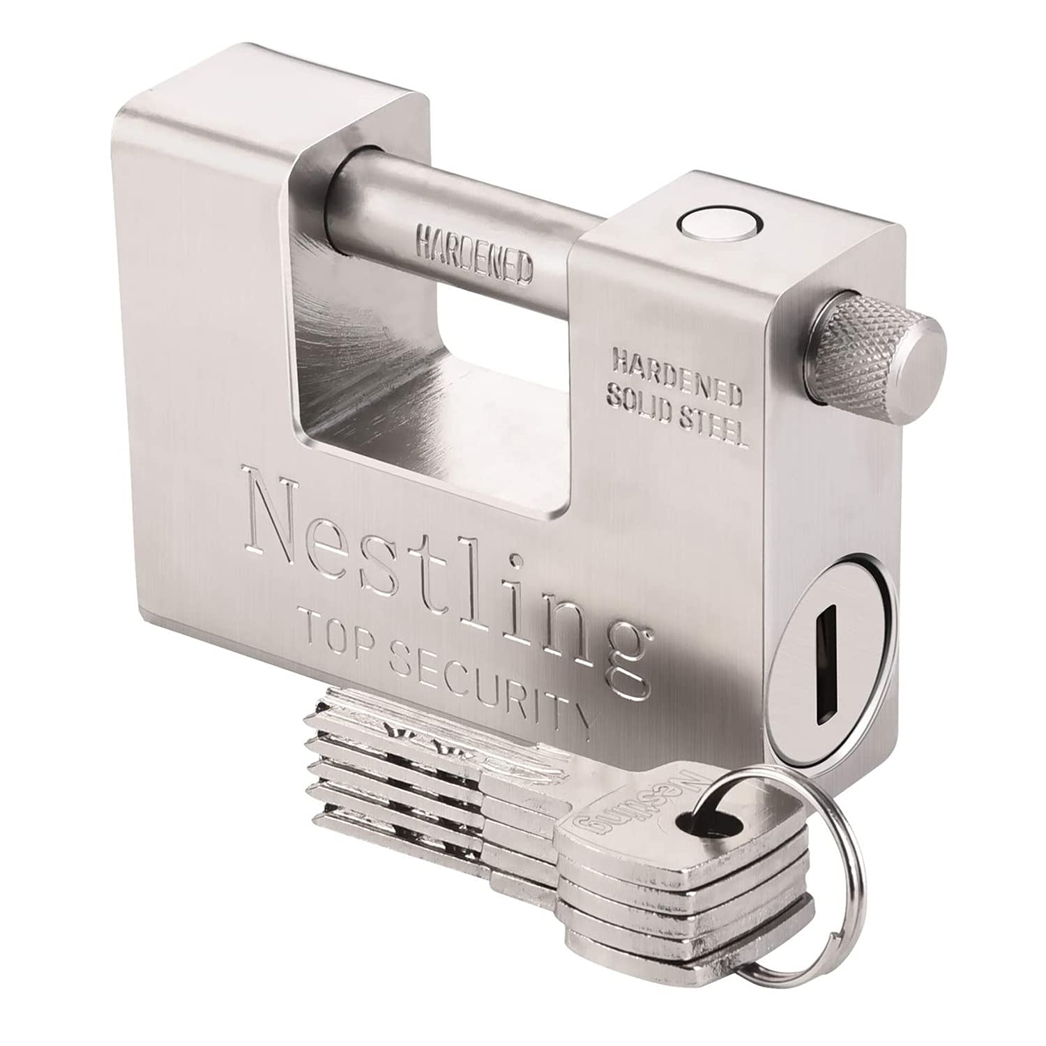 94mm High Security Padlock with 5 Keys - Heavy Duty 1.1KG D-Shaped Solid Brass Outdoor Lock for Garage Doors, Storage Containers, Sheds, Gates & Warehouses | Weatherproof & Anti-Theft Protection for Home & Business Security