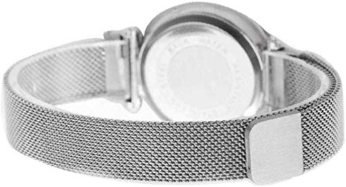 SWADESI STUFF Luxury Mesh Magnetic Buckle Quartz Analog Watch for Women - Elegant Silver Dial Fashion Timepiece | Perfect for Office, Party & Everyday Wear
