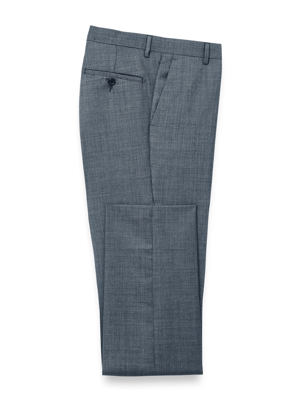Premium Wool Sharkskin Pants for Men - Classic Blue Dress Pants for Business & Formal Occasions - Office Wear & Wedding Attire