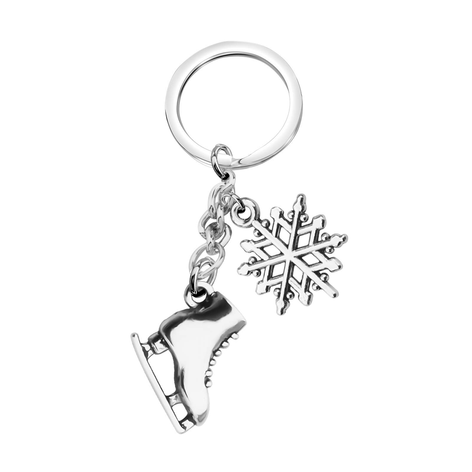 AKTAP Ice Skate Pendant Keychain - Stainless Steel Figure Skating Jewelry Gift for Skaters, Coaches & Ice Hockey Fans - Perfect for Christmas Stocking Stuffers, Winter Sports Accessories & Skate Bag Charms