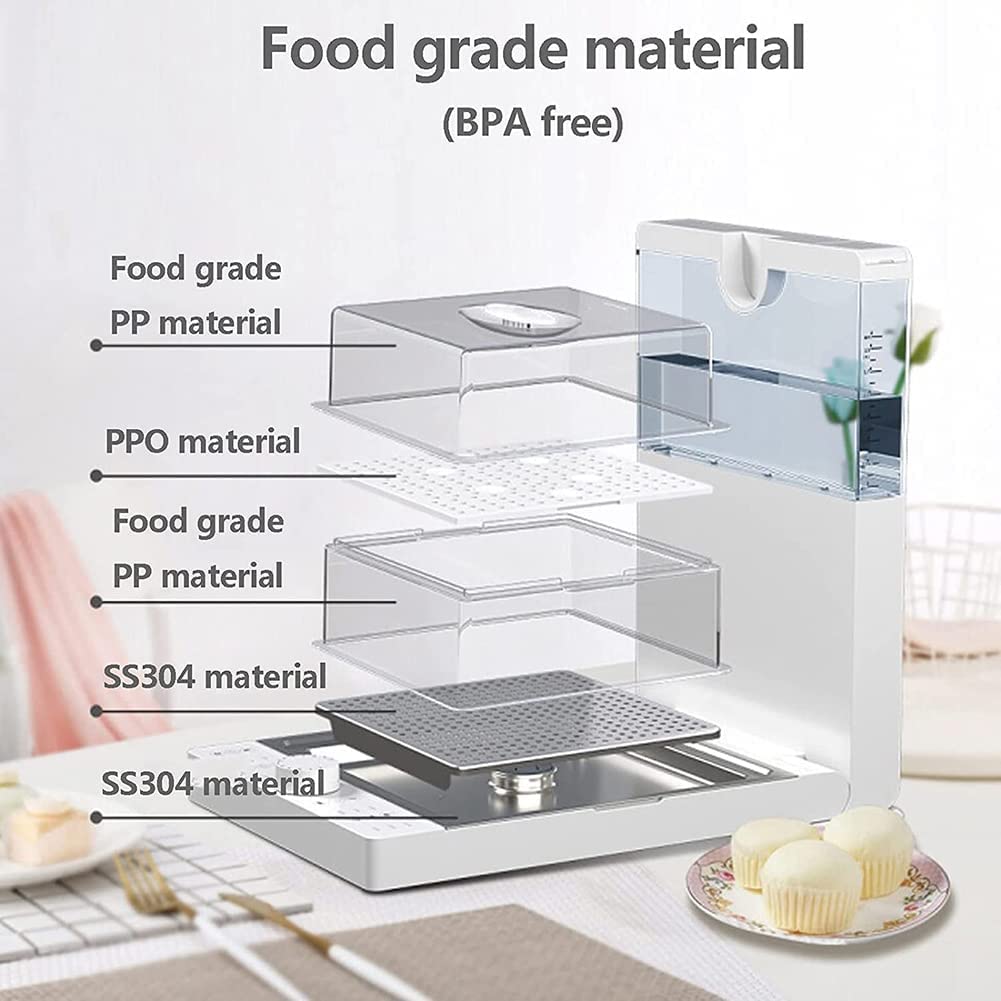 BLOSSS 1500W Electric 3-Tier Food Steamer - 18.8L Large Capacity Foldable Vegetable Meat Fish Rice Cooker with 60-Min Timer & BPA-Free Removable Baskets | Perfect for Healthy Cooking, Meal Prep, and Home Steam Spa