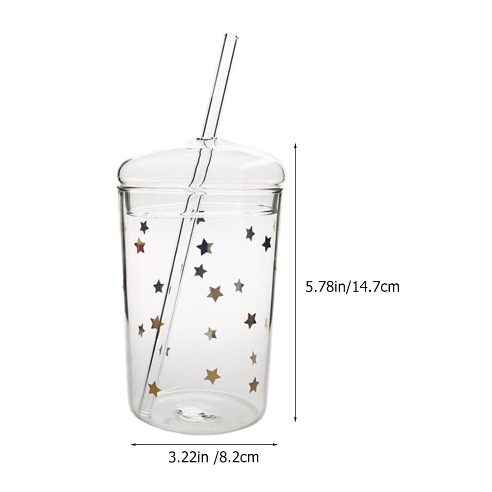 DOITOOL 16 oz Glass Tumbler with Lid and Straw - Reusable Iced Coffee Cup, Smoothie Cup & Bubble Tea Cup - Perfect for Cold Drinks, Juice, Tea and Coffee at Home, Office or Travel