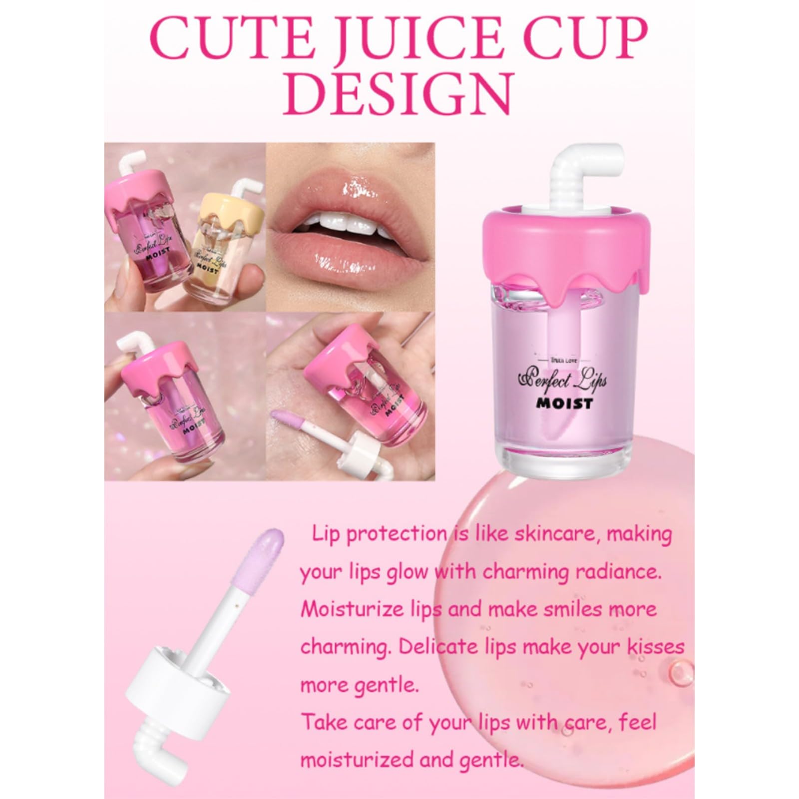 Fruit Lip Oil - 5ml Hydrating Lip Balm with Natural Moisturizers for Soft, Plump Lips | Perfect for Daily Use, Makeup Prep & Night Care (One Size)