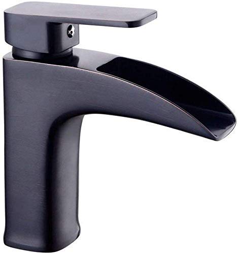 SH-CHEN Single Lever Bathroom Sink Faucet - Oil Rubbed Bronze Black Retro Basin Mixer Tap with 1 Hole Installation for Hot & Cold Water - Perfect for Modern & Vintage Bathroom Vanities, Powder Rooms & Guest Baths