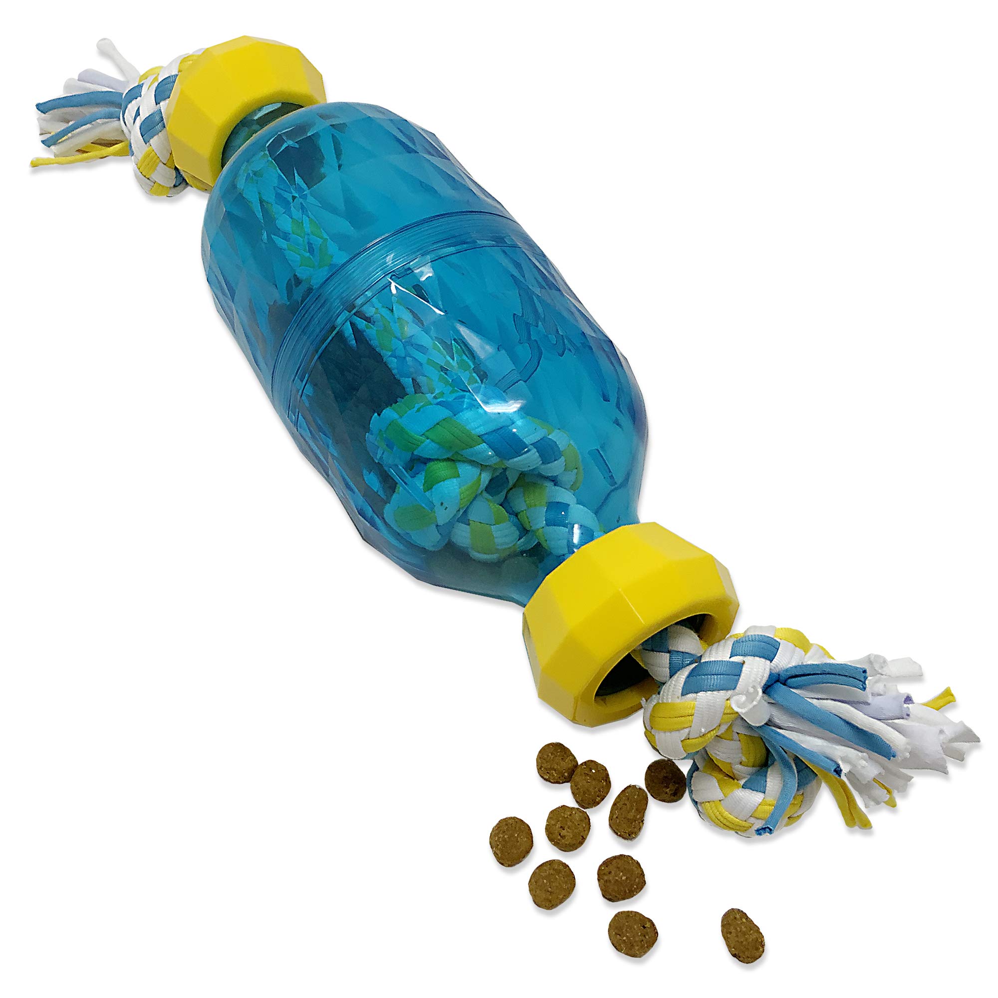 IQ Treat Tug & Activity Puzzle Dog Toy with Rope - Interactive Enrichment Toy for Dogs - Includes Treat Dispenser for Dry Food - Large 10.6