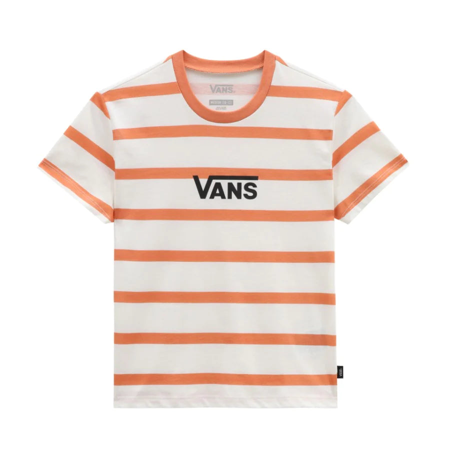 VANS Girls Striped Crew Neck Fruit Print T-Shirt - Casual Summer Tee for Kids, Playdates & Outdoor Activities