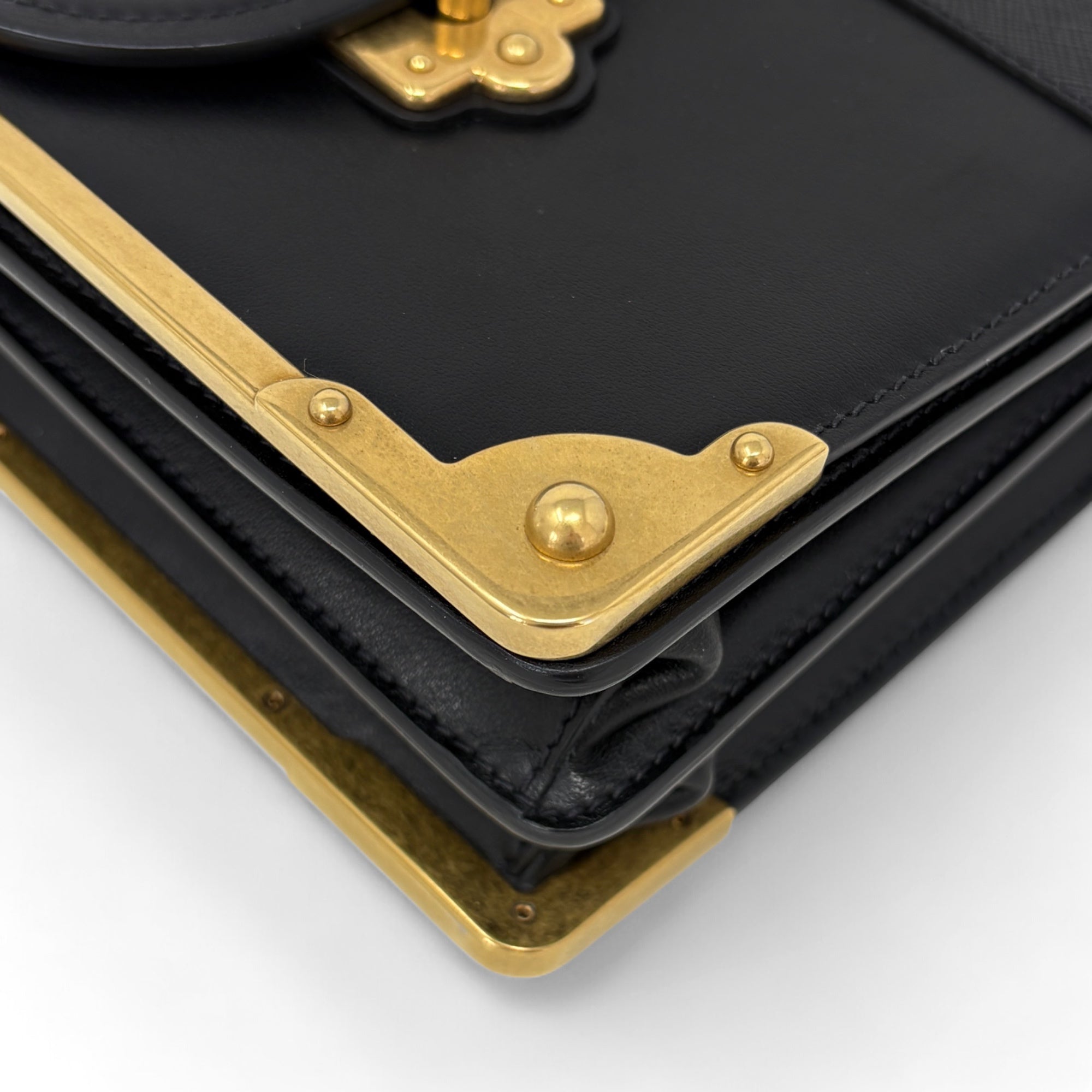 Prada Black Cahier Leather Crossbody Bag for Women - Stylish Designer Handbag for Work, Travel & Evening Out