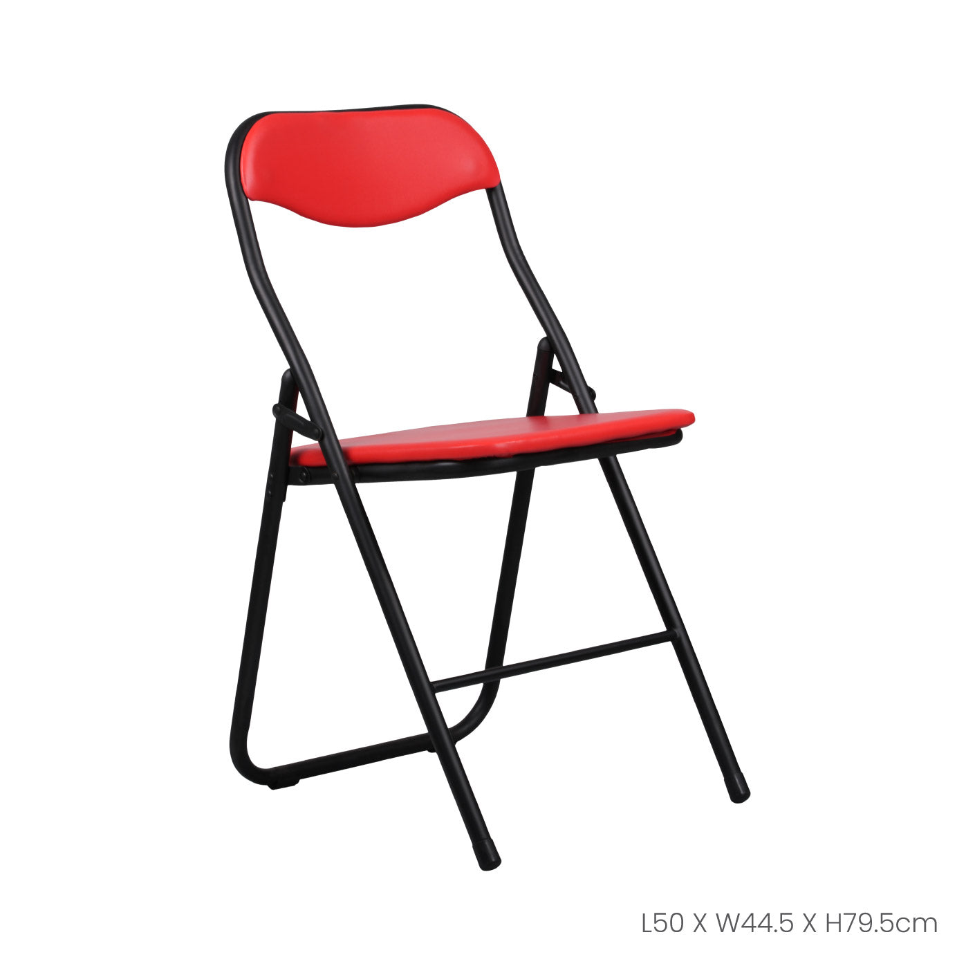 Foldable Metal Chair - Lightweight & Portable Red Folding Chair (HFH6509R) for Camping, Picnics, Outdoor Events & Home Use