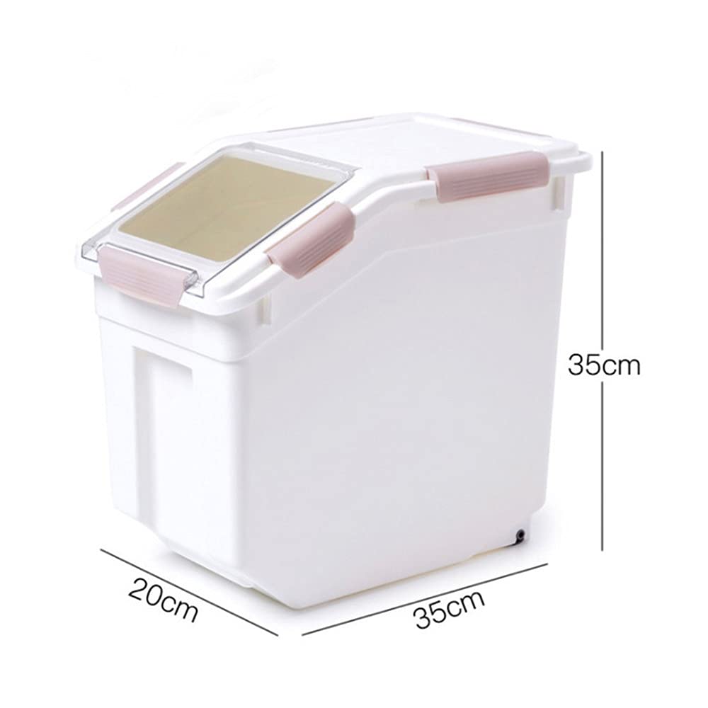 Airtight Dog Food Storage Container with Wheels - Large Pet Food Bin for Rice, Grain & Dry Food - Easy Roll Dispenser for Dogs & Cats - Perfect for Home, Garage or Pet Store (Gray)