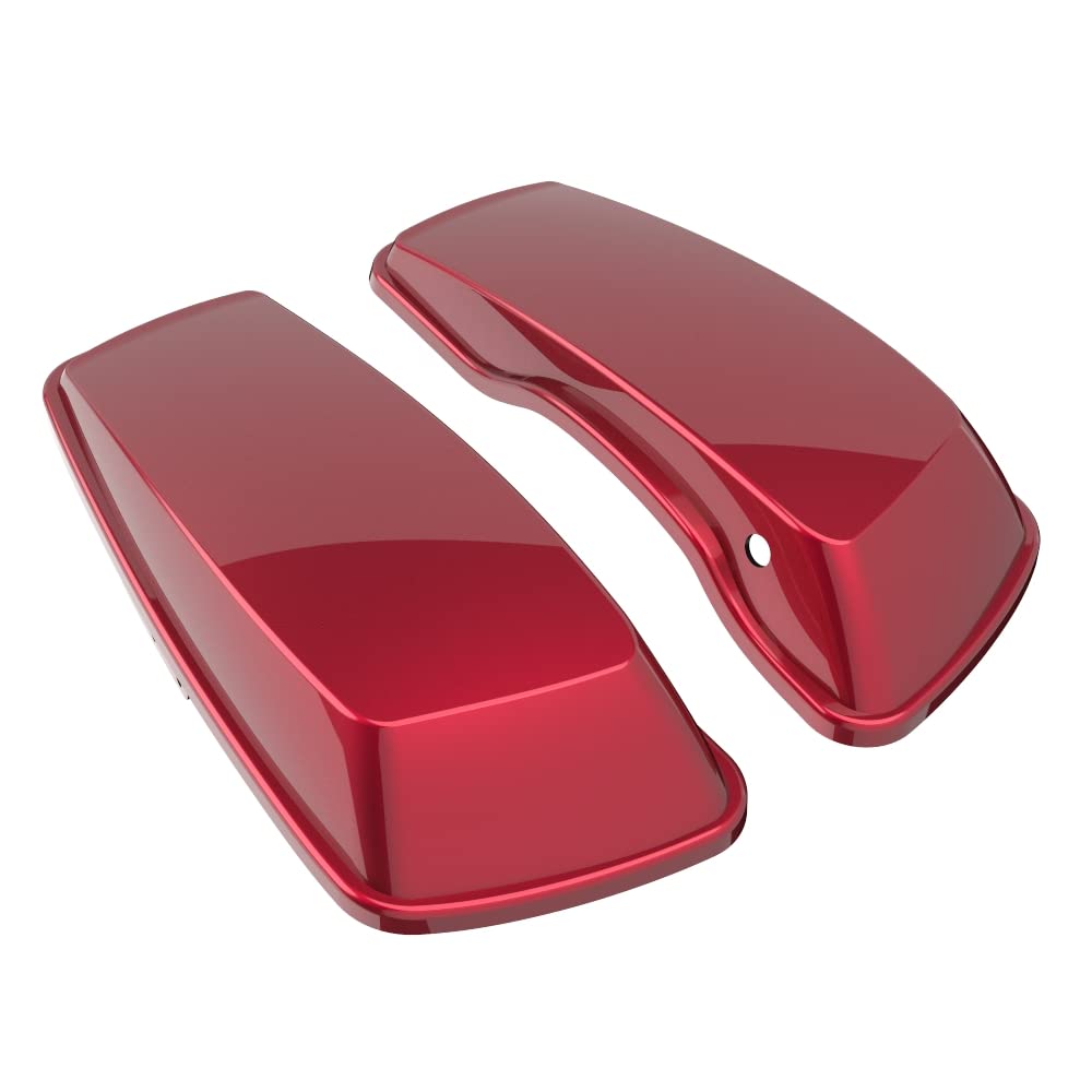 Harley Touring Street Glide Hard Saddlebags 2014-2021 - Moto Onfire Regular Lids Extended Bags (Velocity Red Sunglo) | Waterproof Motorcycle Storage for Long Rides & Road Trips