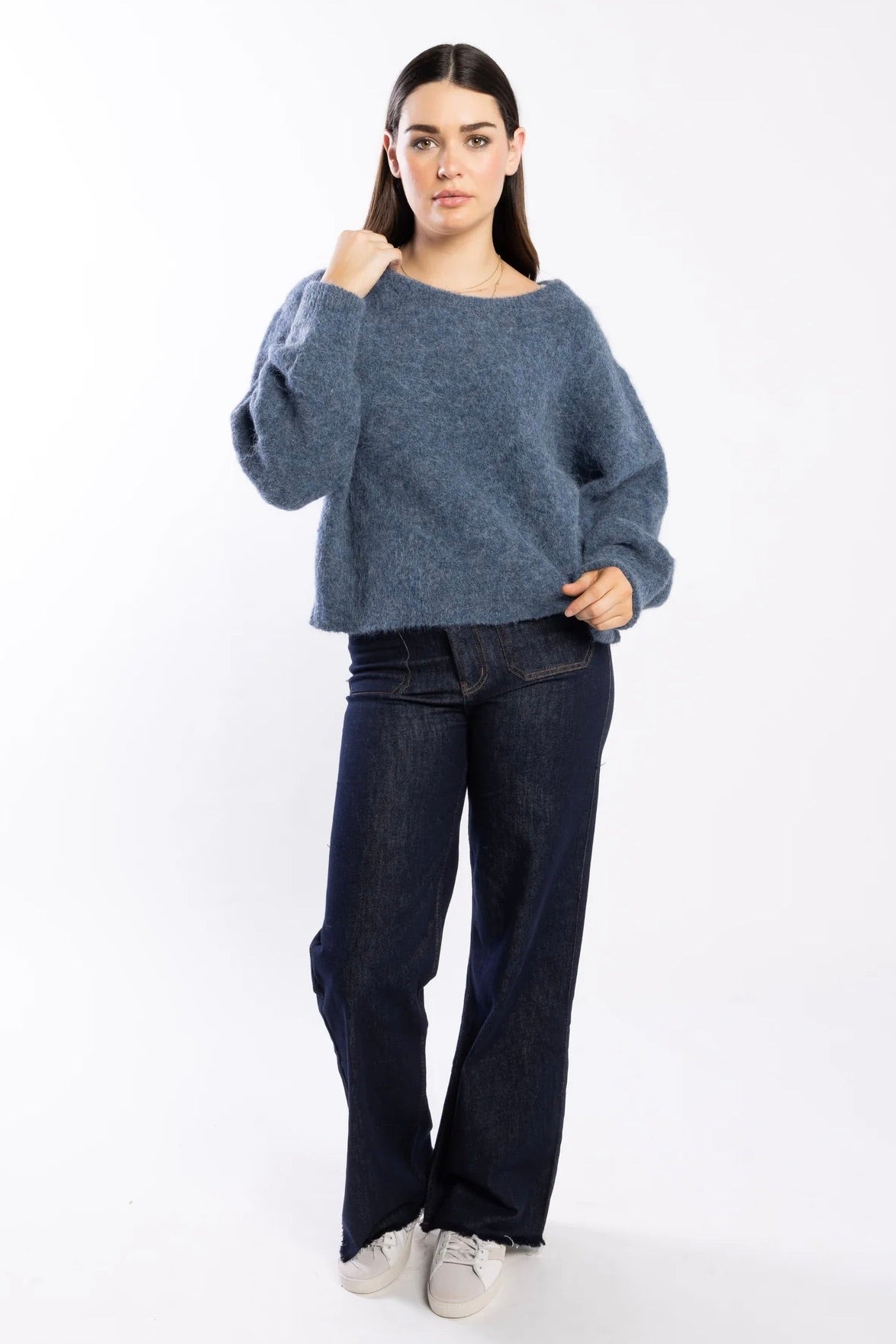 Lottie Force Marle Alpaca Blend Crew Jumper - Soft Wool Sweater for Women | Cozy Winter Pullover for Casual & Office Wear