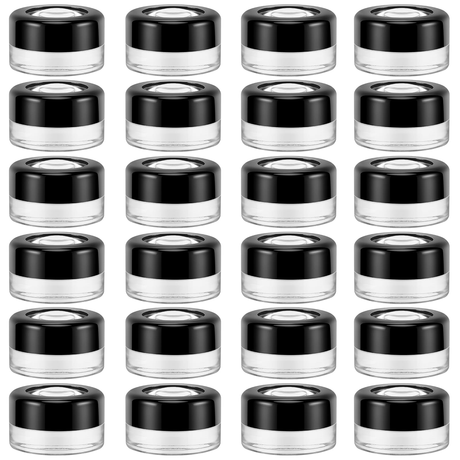 (24 Pack) Clear 5g/5ml Glass Jars with Magnifying Lid - Perfect for Lip Balm, Lotion, Essential Oils, Creams & Cosmetics | Great for Travel, DIY Projects, Retail Displays & Gift Packaging